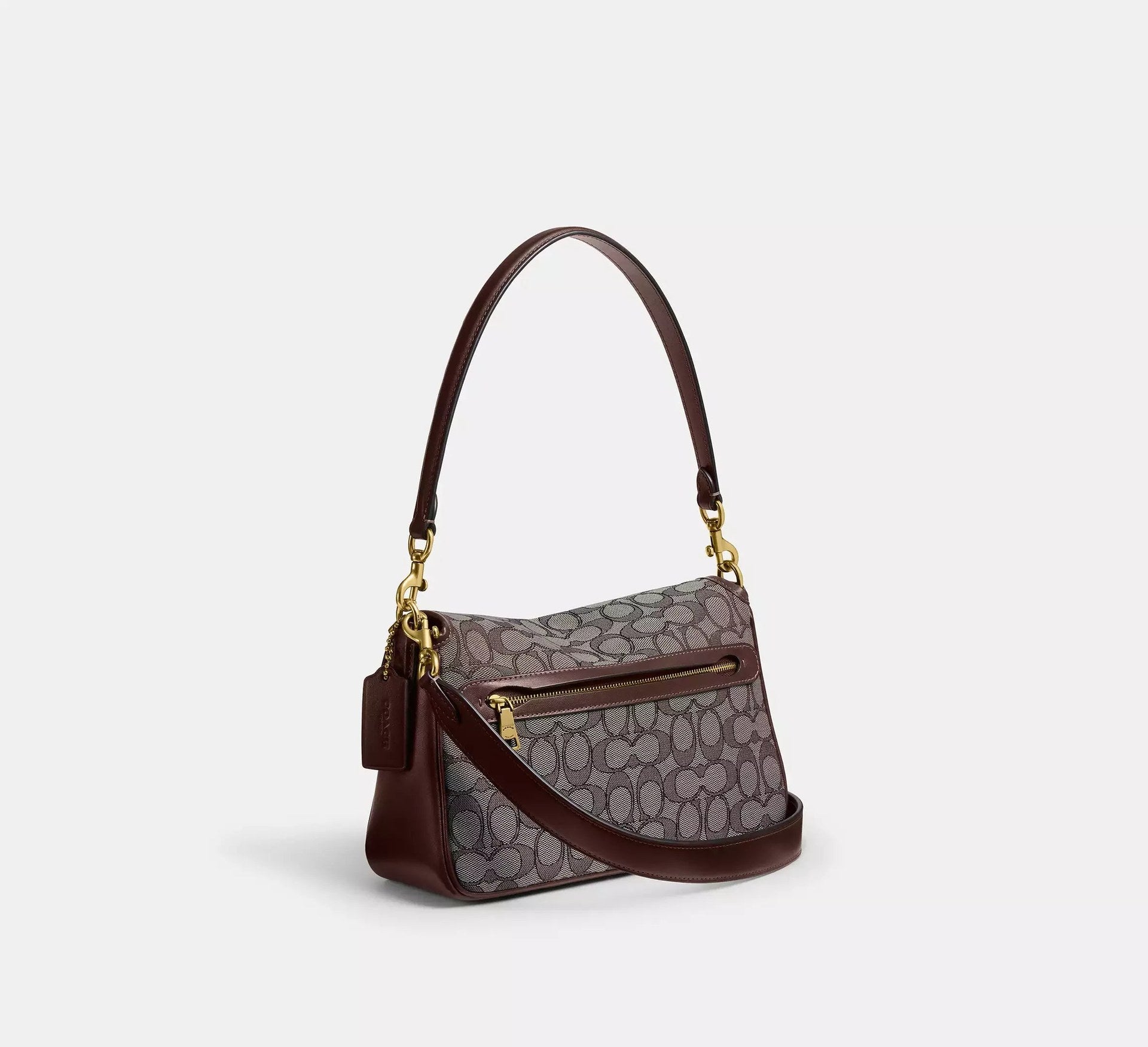 Coach Soft Tabby Shoulder Bag In Signature Jacquard – Brass/Oak Maple - Sneaker Türkiye