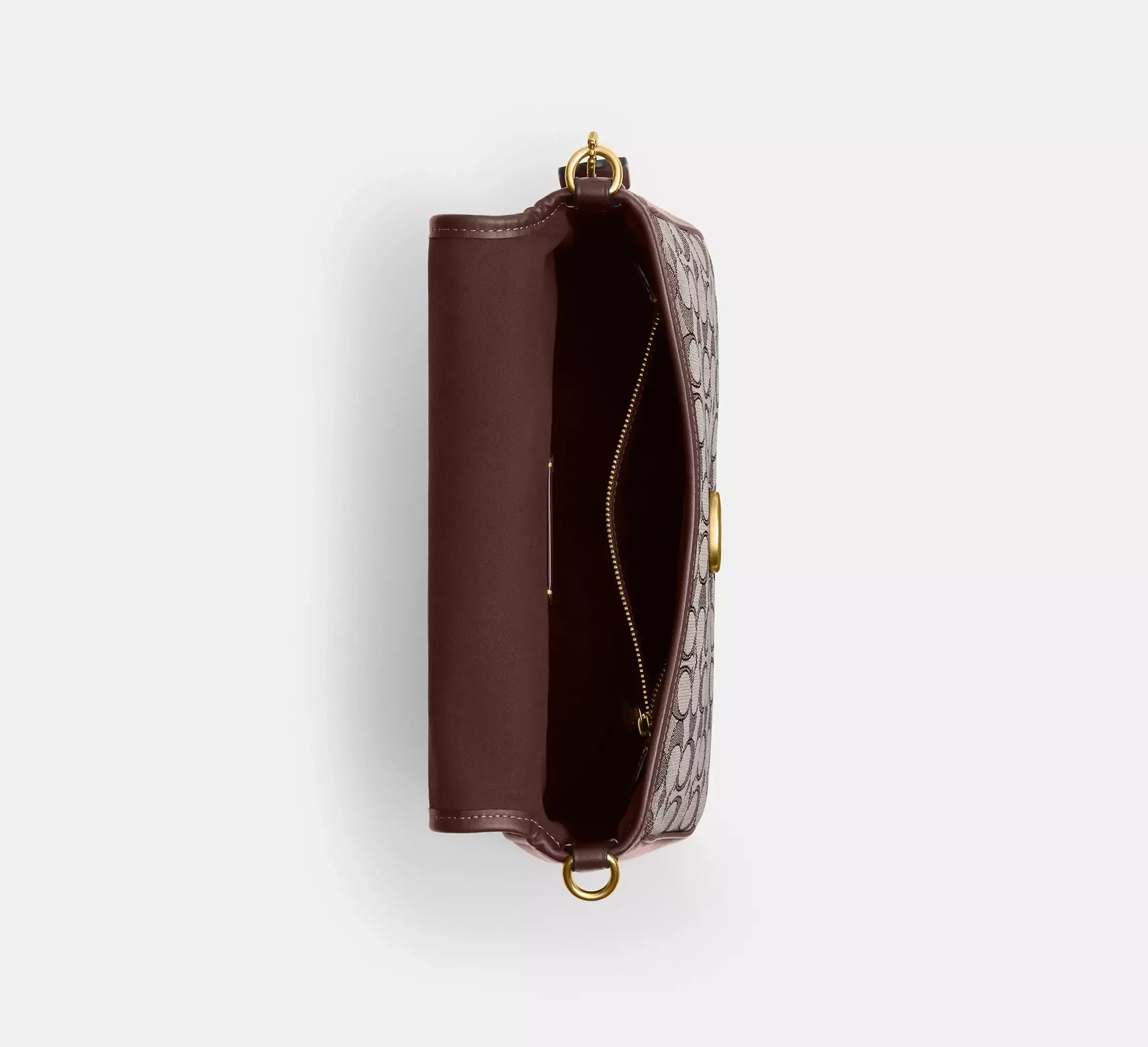 Coach Soft Tabby Shoulder Bag In Signature Jacquard – Brass/Oak Maple - Sneaker Türkiye