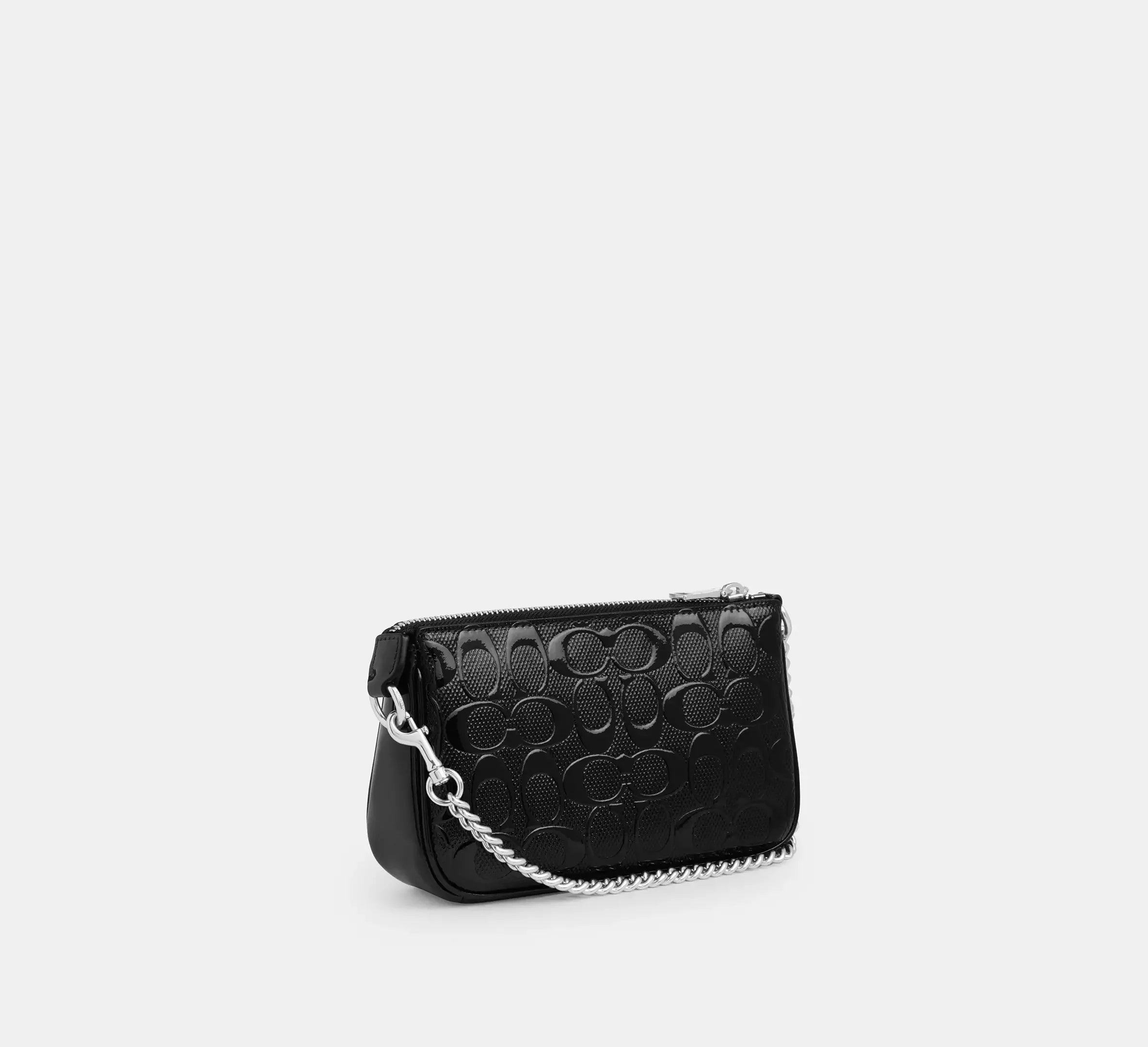Coach Nolita 19 In Signature Leather With Heart Charm – Silver/Black - Sneaker Türkiye