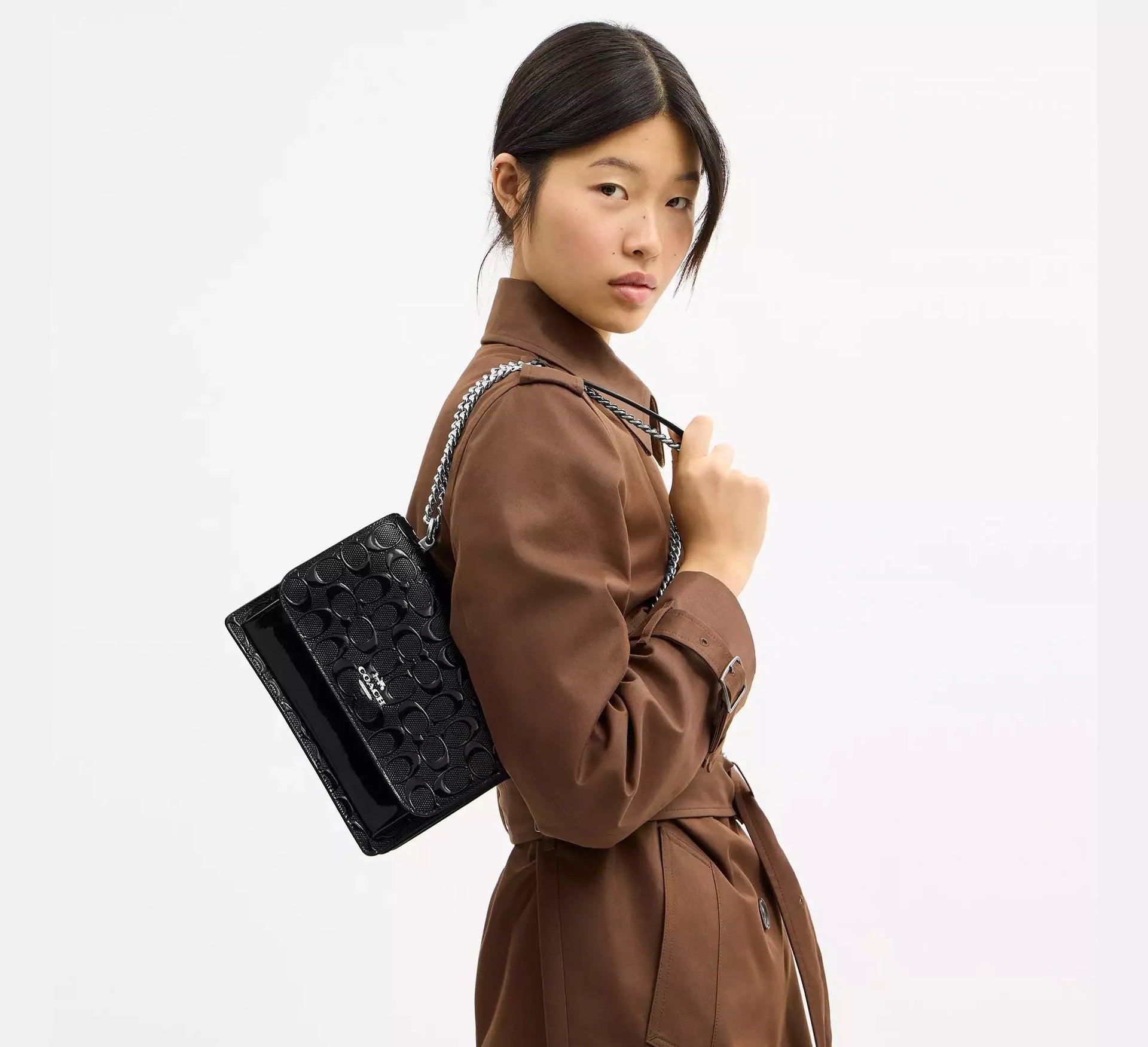 Coach Klare Crossbody Bag In Signature Leather – Silver/Black - Sneaker Türkiye