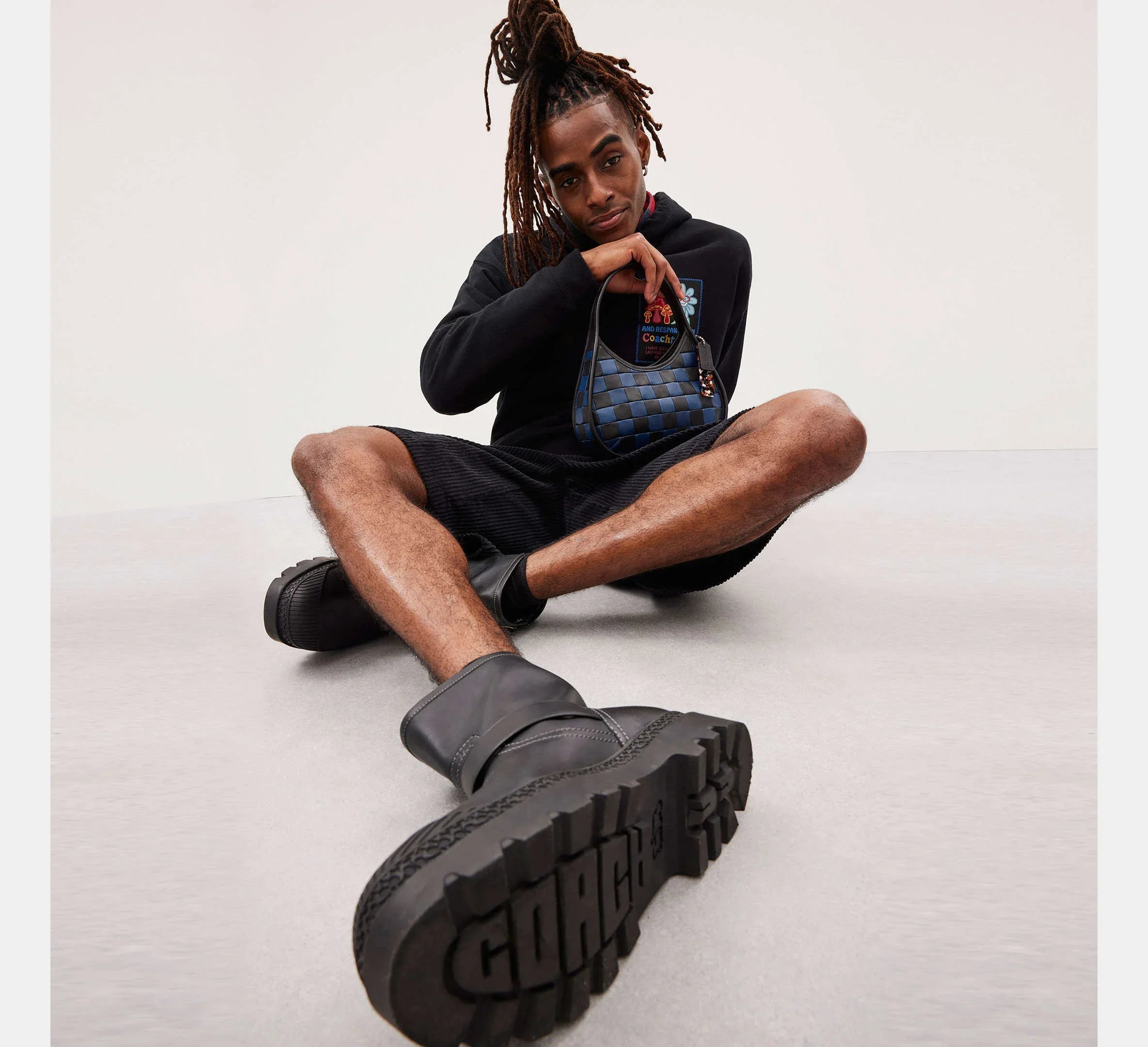 Coach Ergo Bag In Checkerboard Upcrafted Leather – Midnight Navy/Black - Sneaker Türkiye