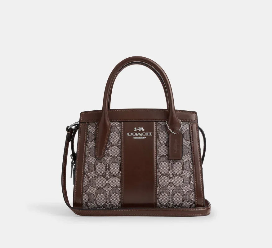 Coach Andrea Carryall Bag In Signature Jacquard Silver/Oak/Maple - Sneaker Türkiye