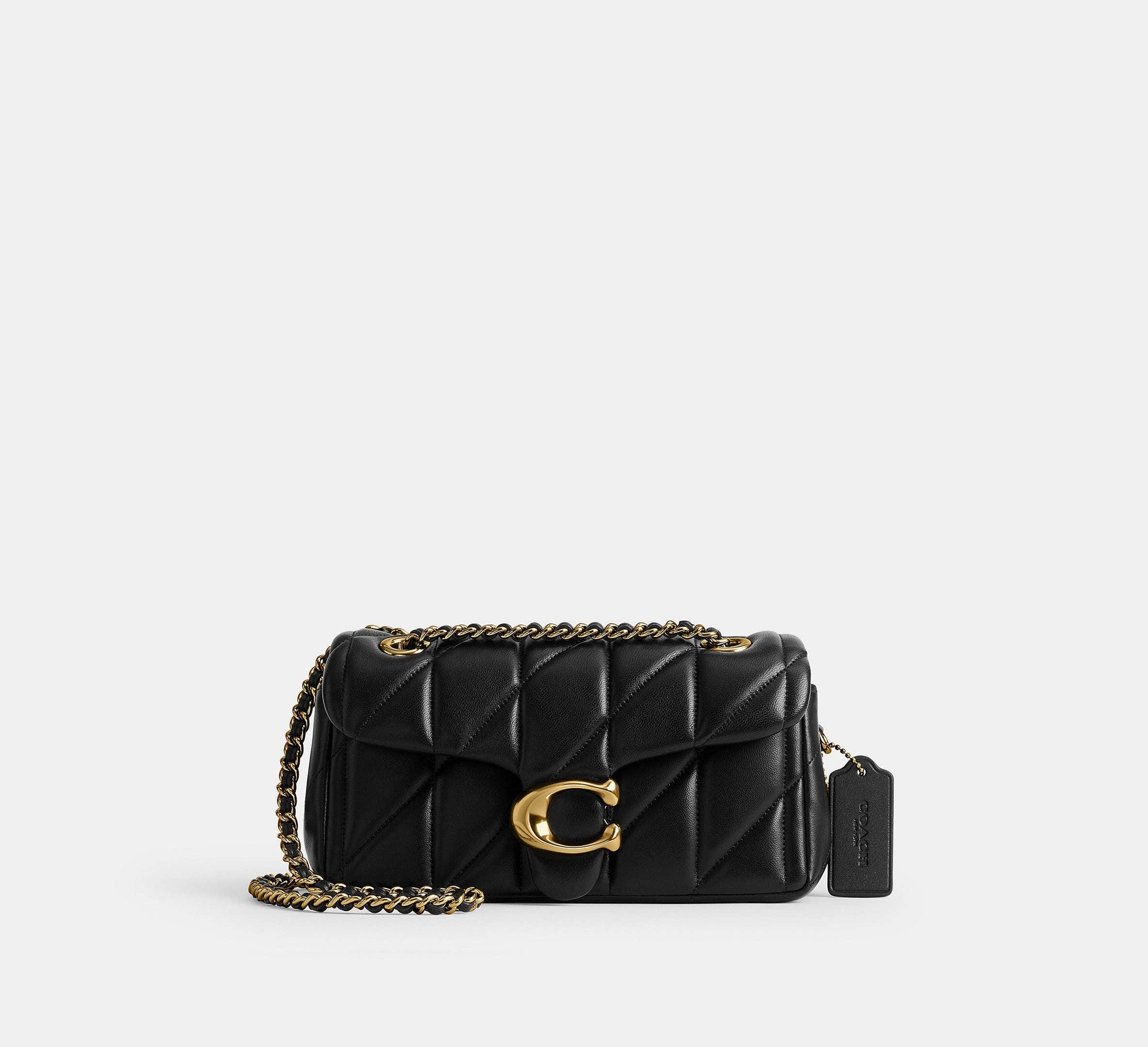 Coach Tabby Shoulder Bag 20 With Pillow Quilting – Brass/Black - Sneaker Türkiye