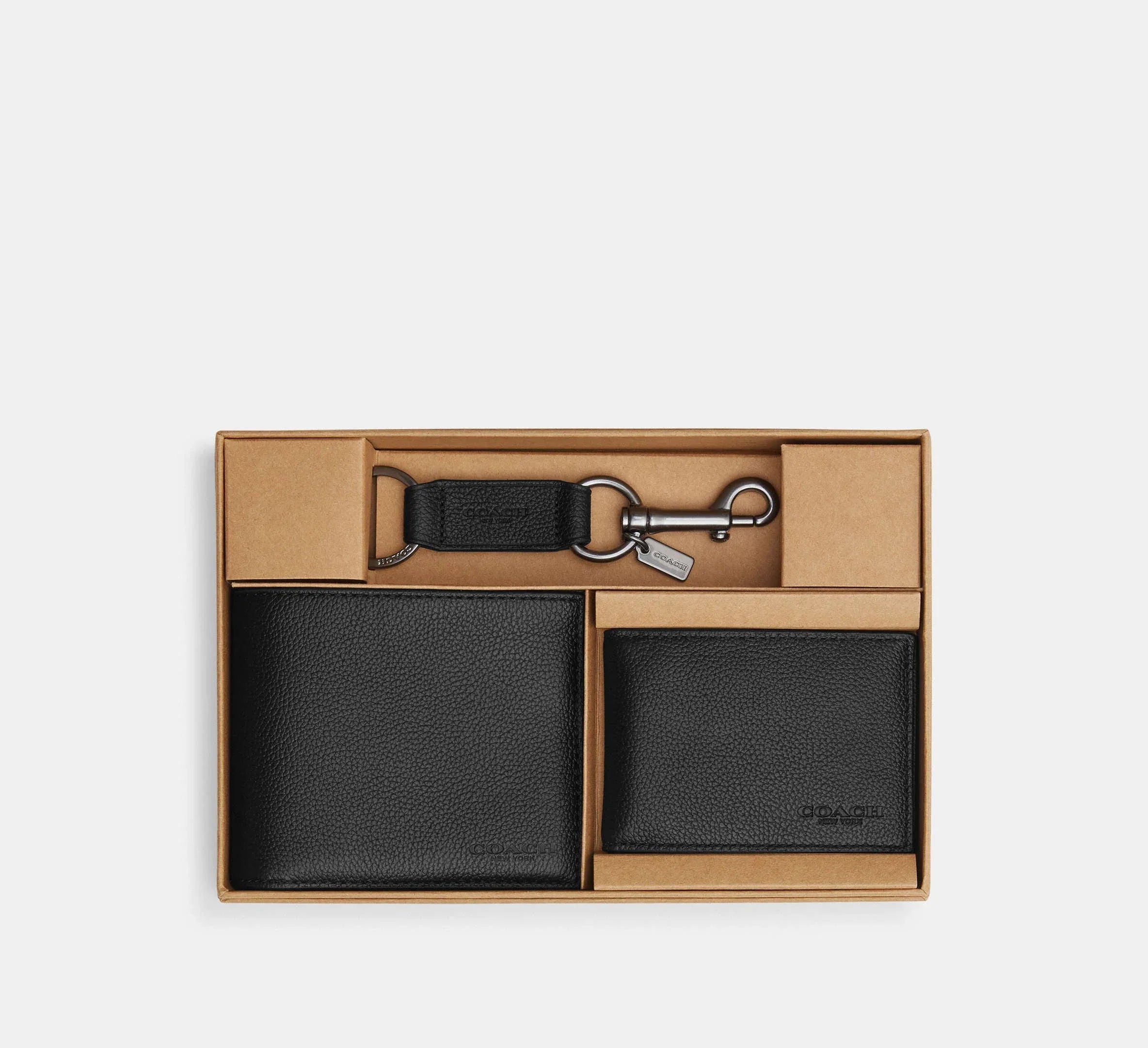 Coach 3 In 1 Wallet Gift Set Pebbled Leather/Black - Sneaker Türkiye