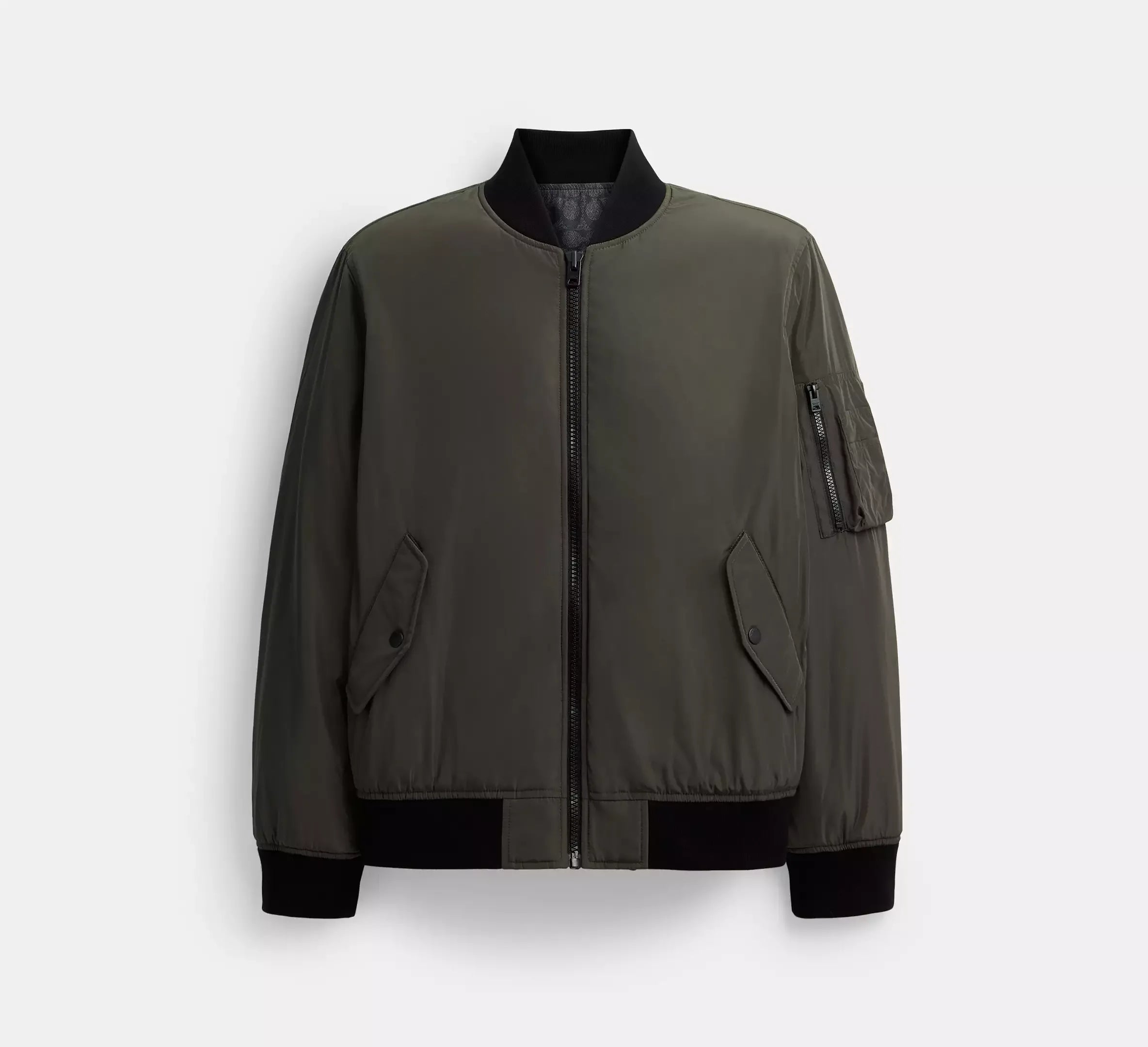 Coach Reversible Ma-1 Jacket In Recycled – Olive/Charcoal Signature - Sneaker Türkiye