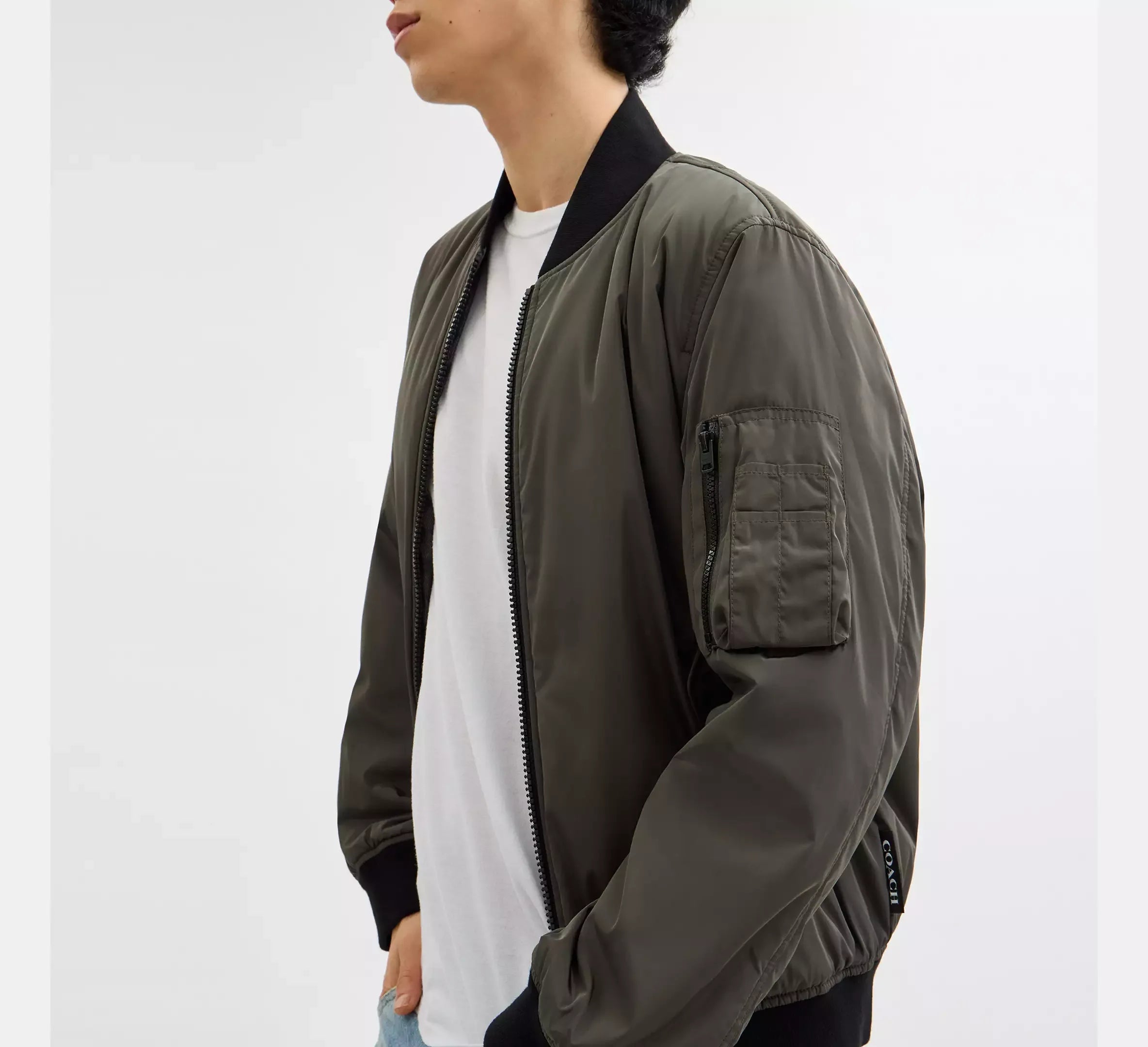 Coach Reversible Ma-1 Jacket In Recycled – Olive/Charcoal Signature - Sneaker Türkiye