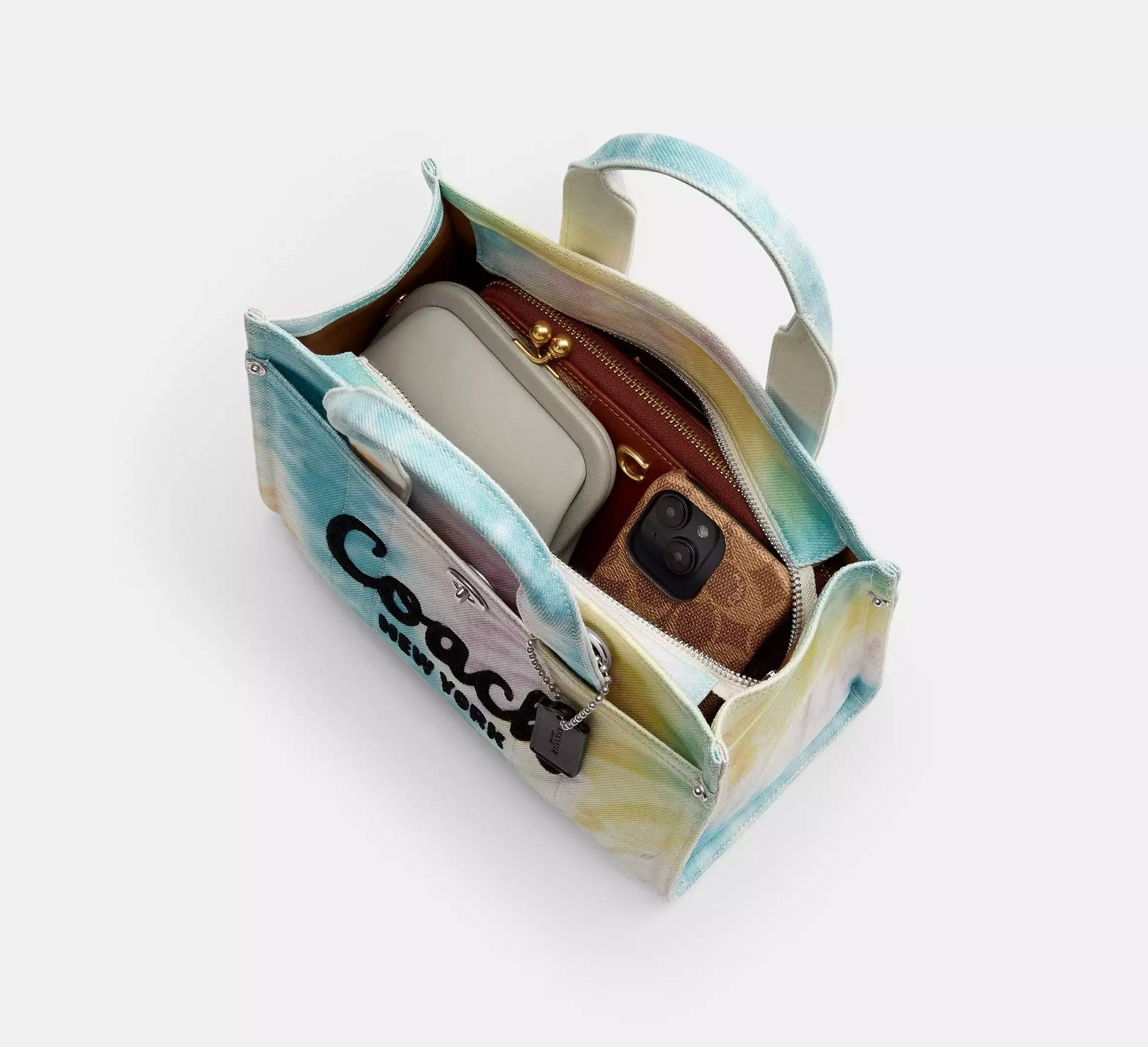 Coach Cargo Tote Bag 26 With Rainbow Tie-Dye Print – Silver/Multi - Sneaker Türkiye