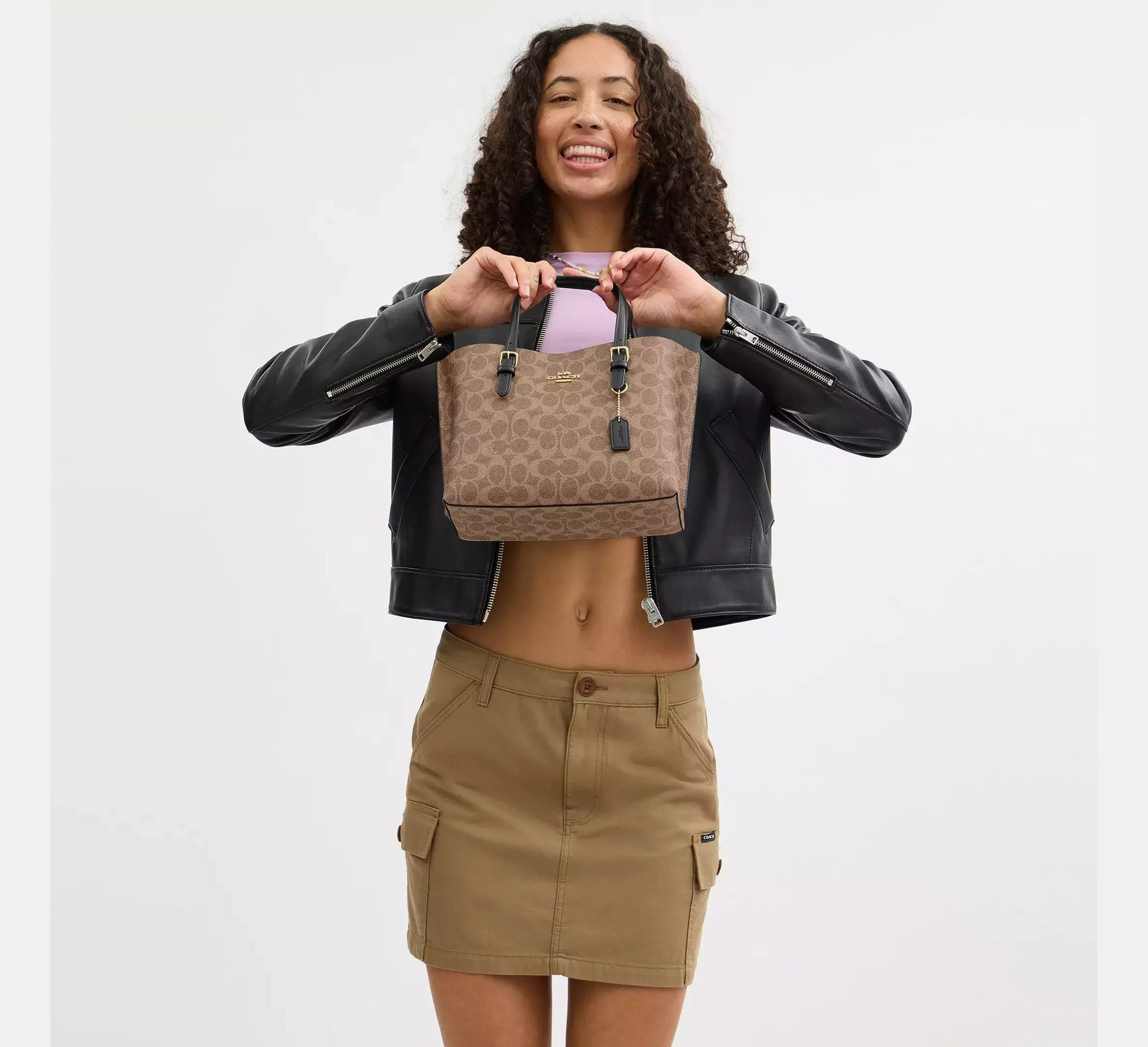 Coach Mollie Tote Bag 25 In Signature – Gold/Tan/Black - Sneaker Türkiye