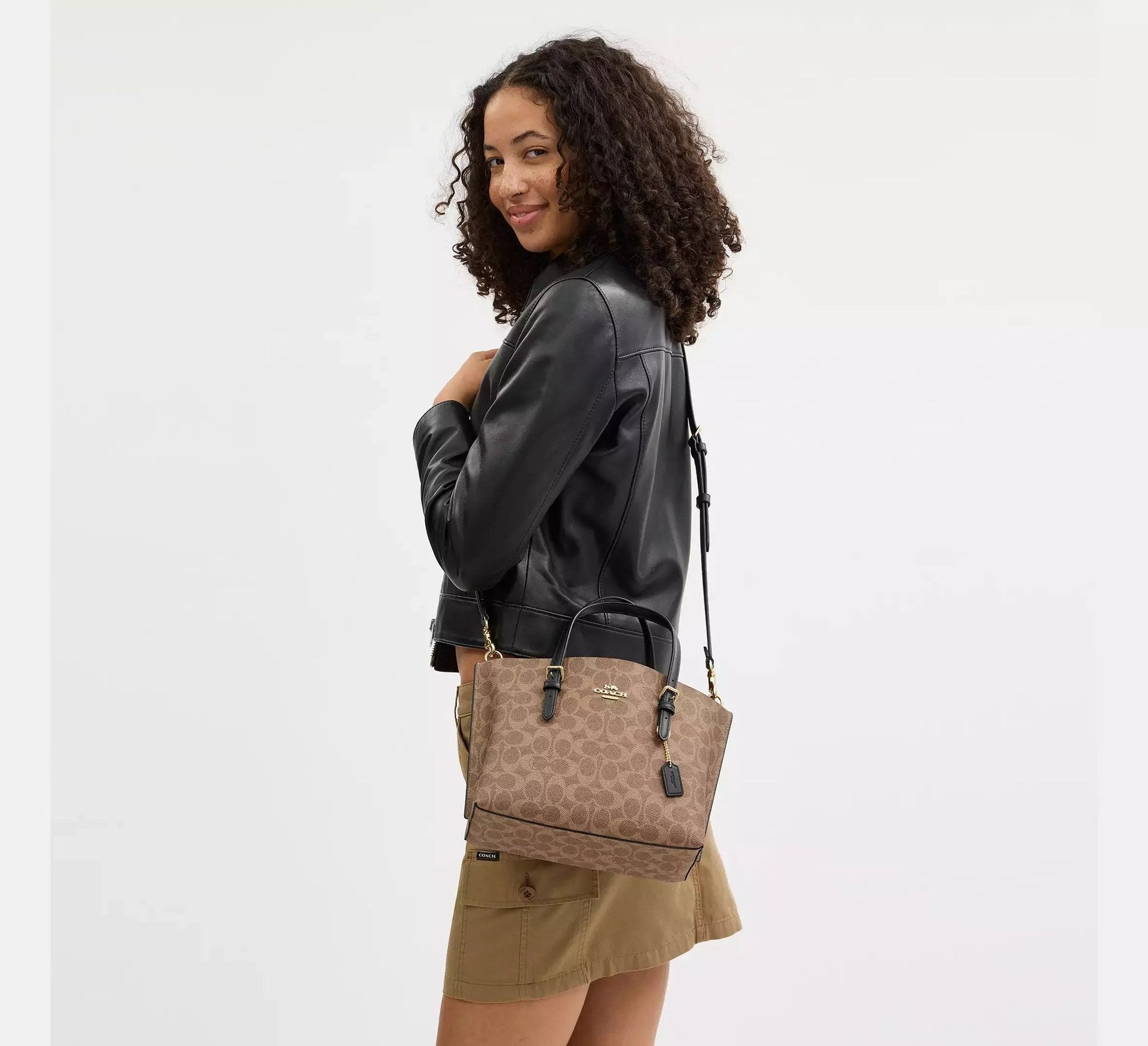 Coach Mollie Tote Bag 25 In Signature – Gold/Tan/Black - Sneaker Türkiye
