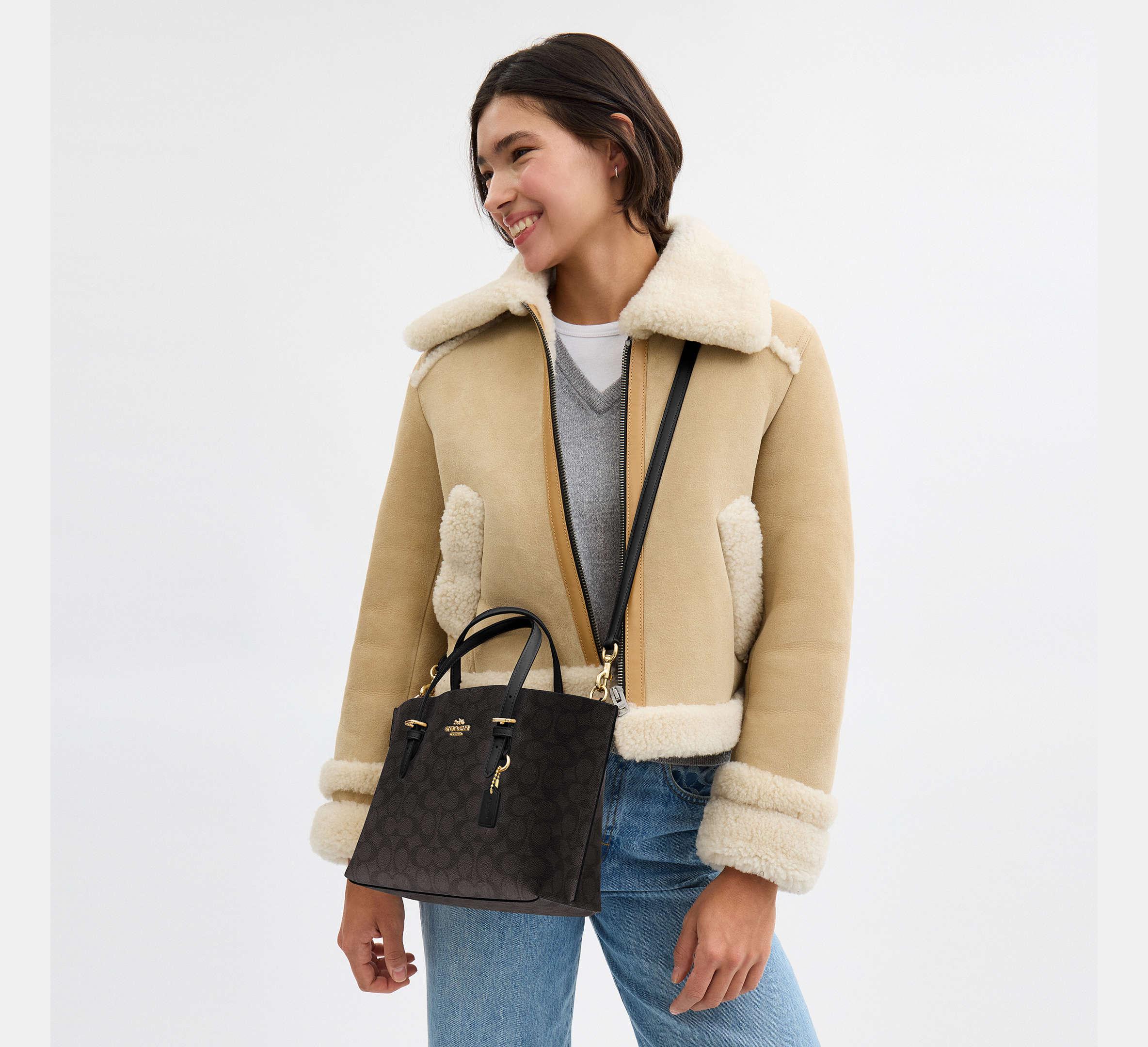 Coach Mollie Tote Bag 25 In Signature – Gold/Walnut/Black - Sneaker Türkiye