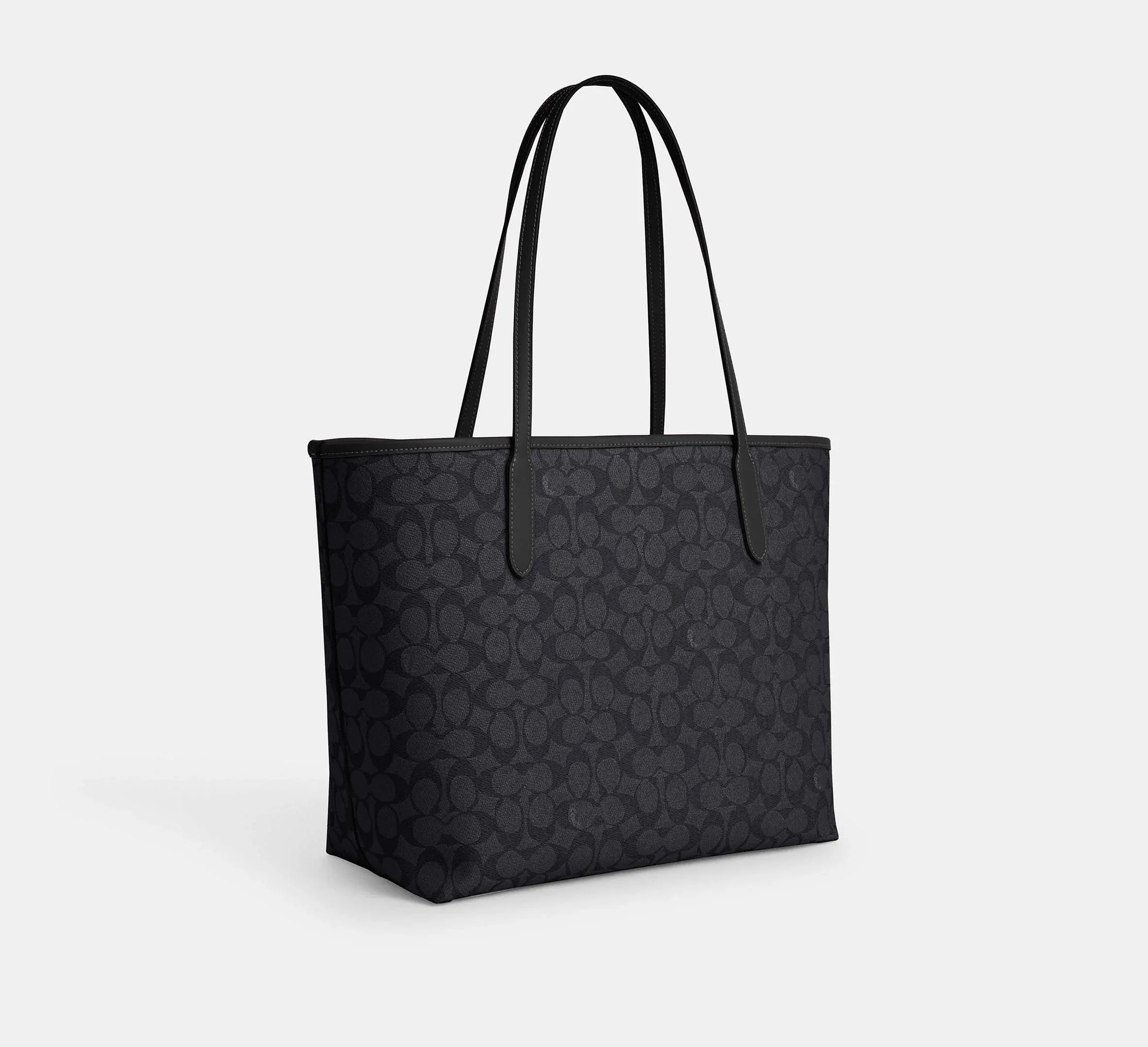 Coach City Tote Bag In Signature – Gunmetal/Charcoal/Black - Sneaker Türkiye