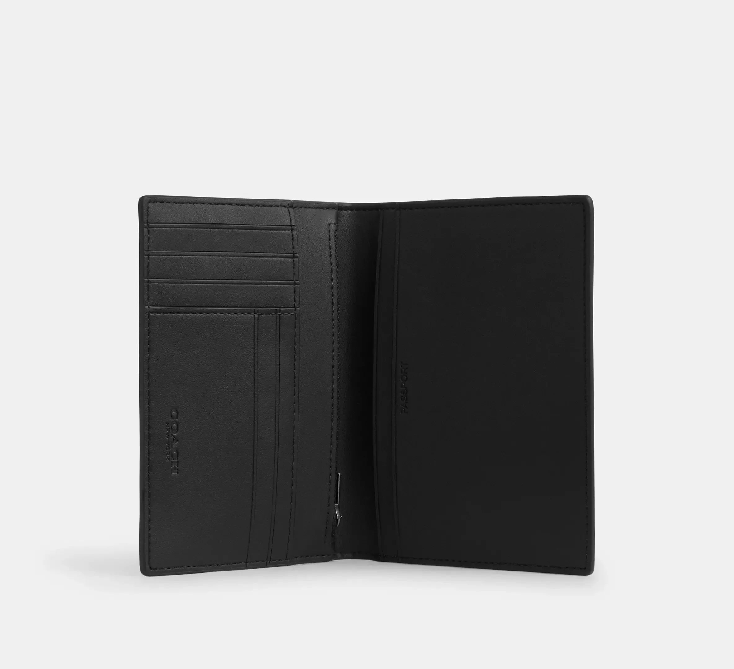 Coach Passport Card Case In Signature – Gunmetal/Chalk/Black - Sneaker Türkiye