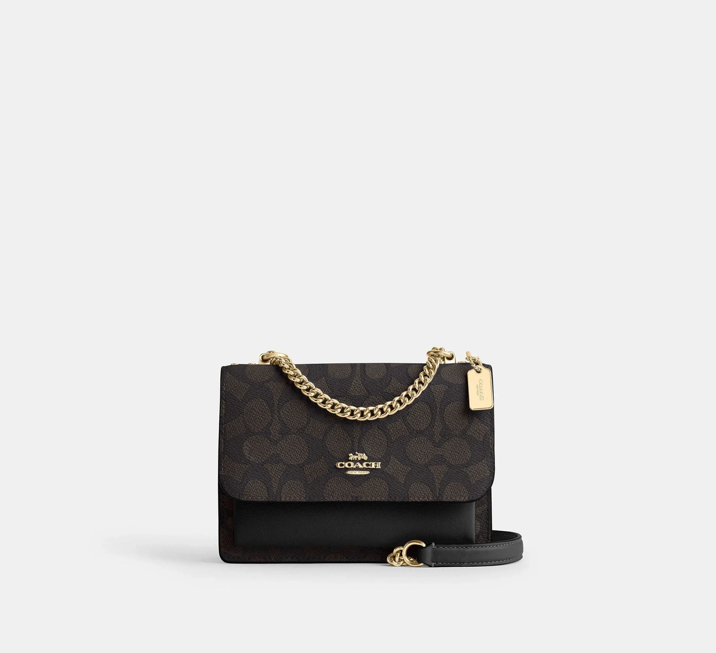 Coach Mini Klare Crossbody Bag In Signature – Gold/Walnut/Black - Sneaker Türkiye