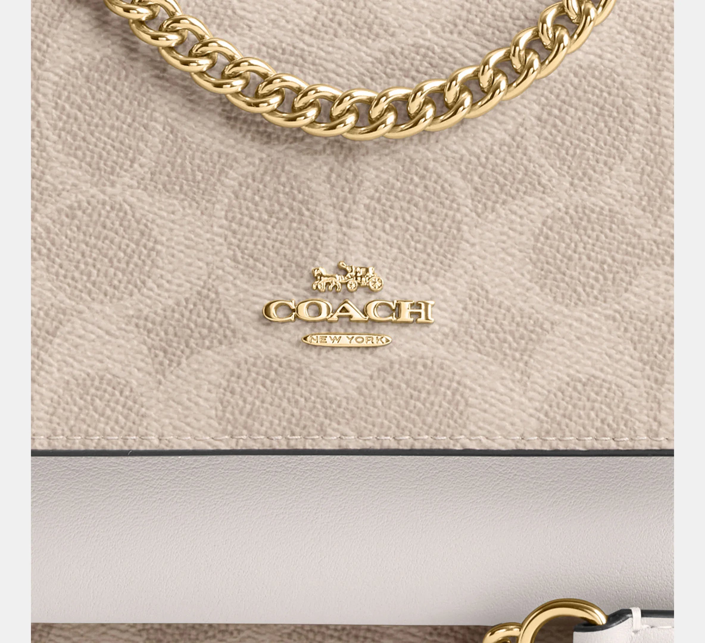 Coach Mini Klare Crossbody Bag In Signature – Gold/Sand/Chalk - Sneaker Türkiye