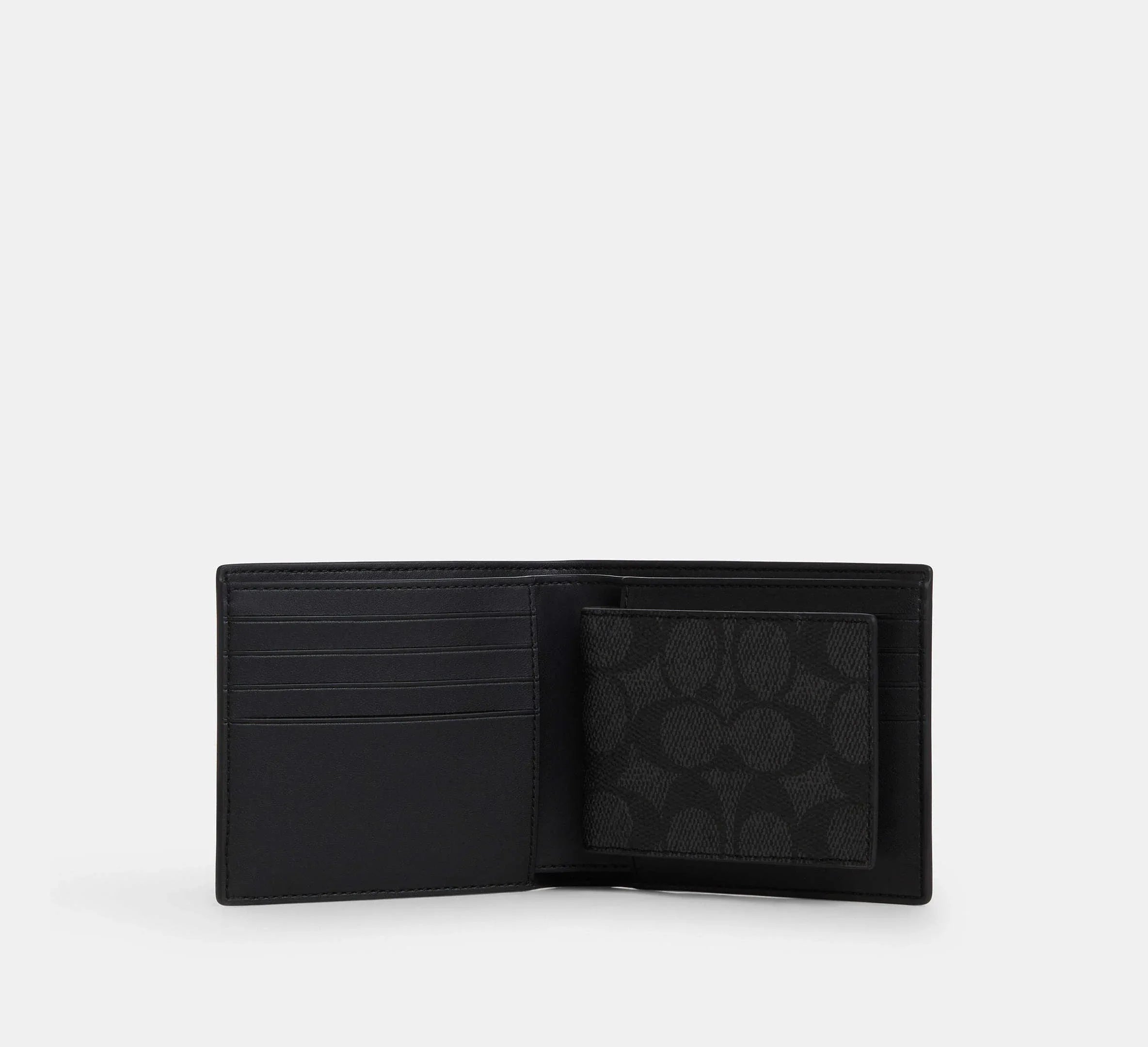 Coach 3-In-1 Wallet Gift Set In Signature – Gunmetal/Charcoal/Black - Sneaker Türkiye