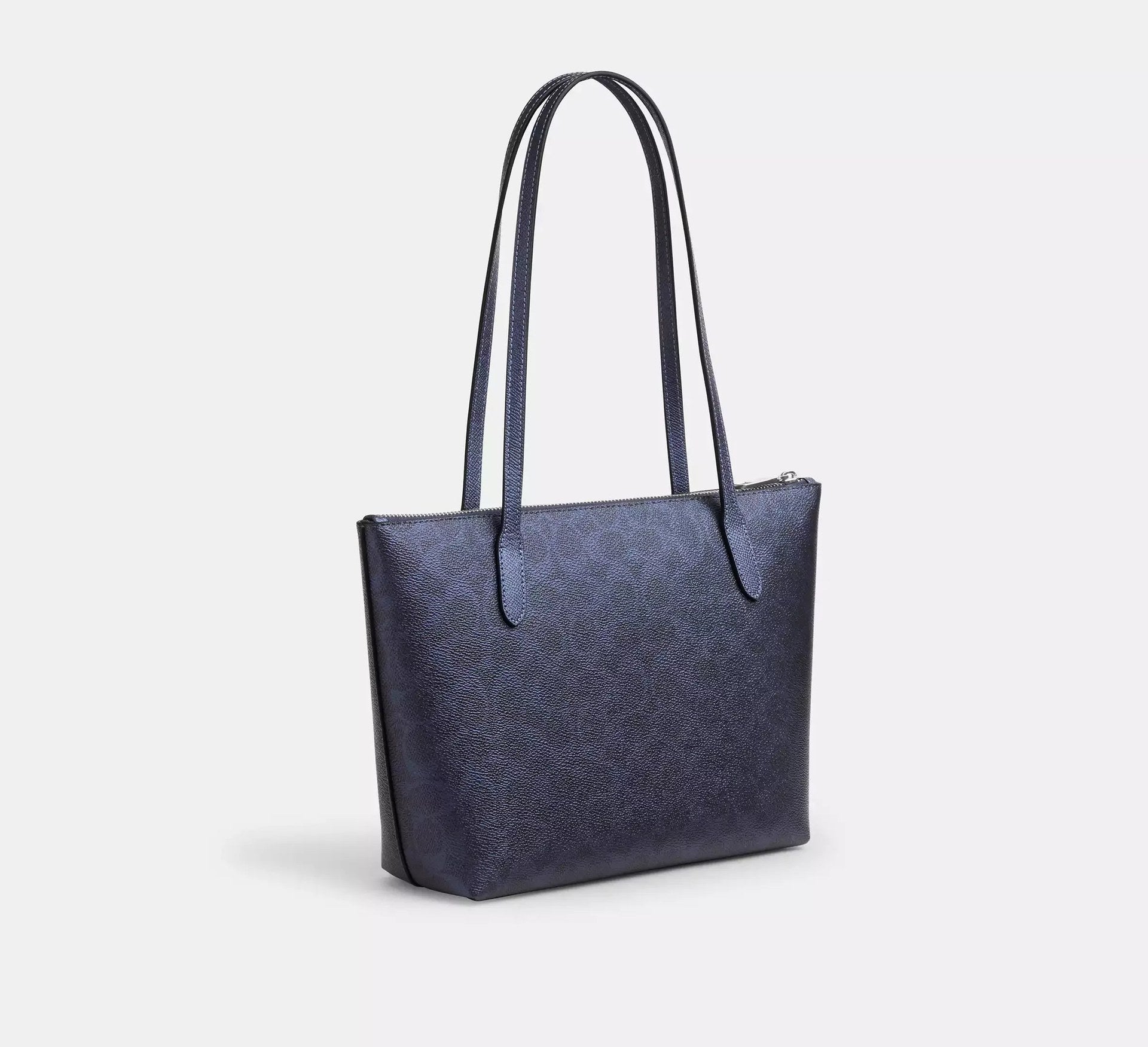 Coach Fiona Zip Tote Bag In Signature – Sv/Blue/Navy - Sneaker Türkiye