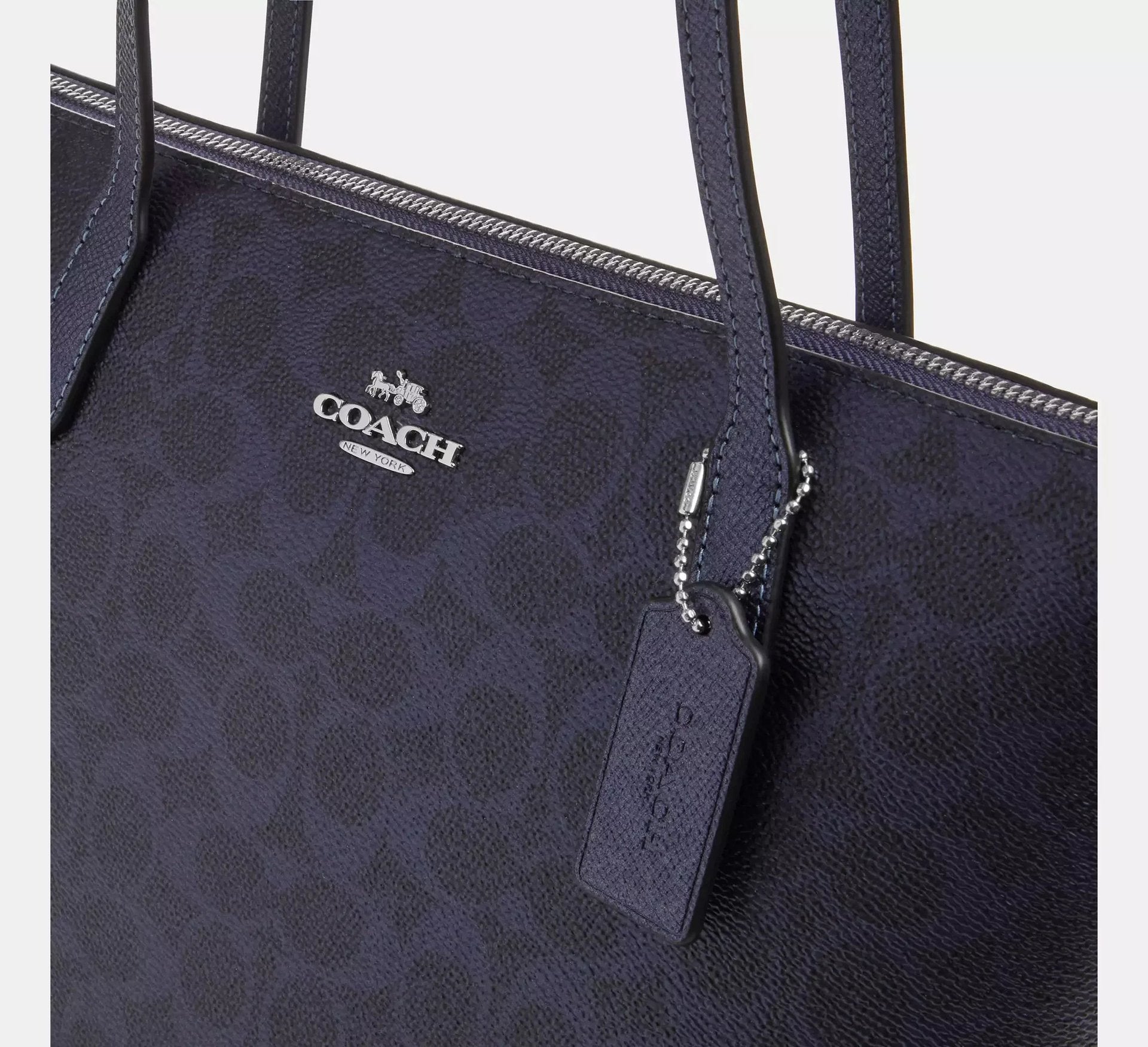 Coach Fiona Zip Tote Bag In Signature – Sv/Blue/Navy - Sneaker Türkiye