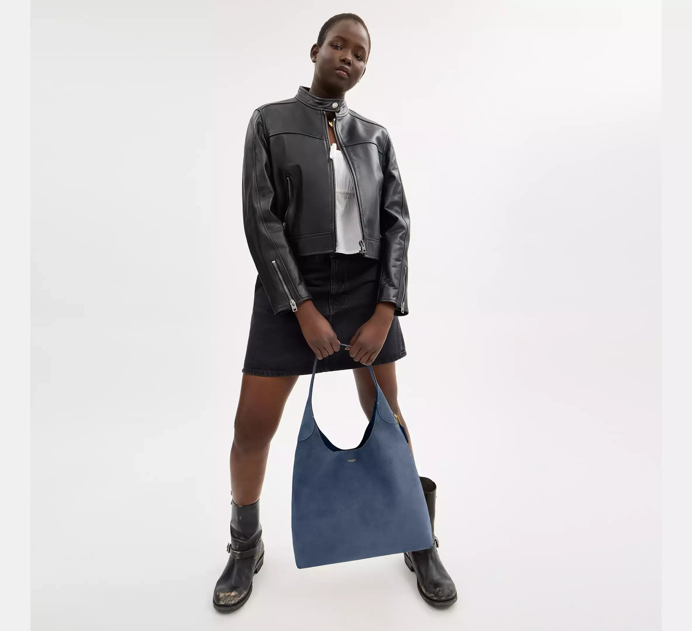 Coach Brooklyn Shoulder Bag 39 – Suede/Brass/Light Denim - Sneaker Türkiye