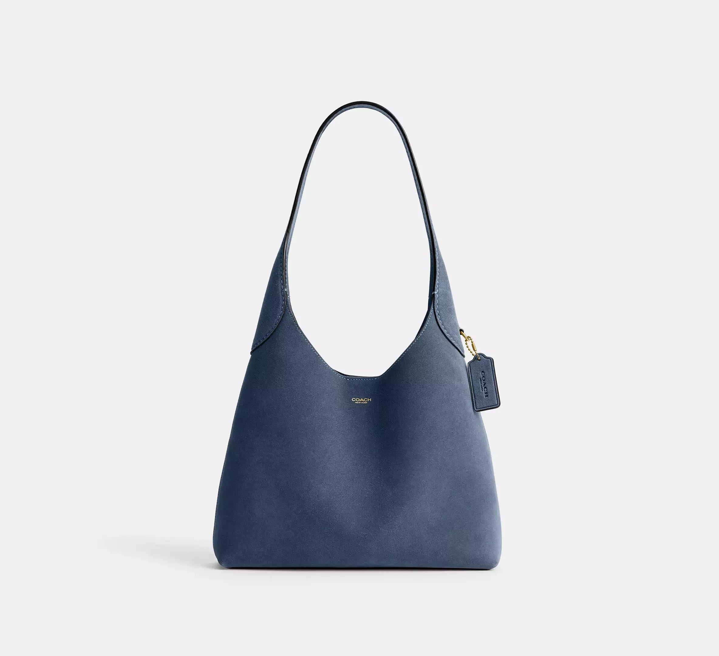Coach Brooklyn Shoulder Bag 28 – Suede/Brass/Light Denim - Sneaker Türkiye