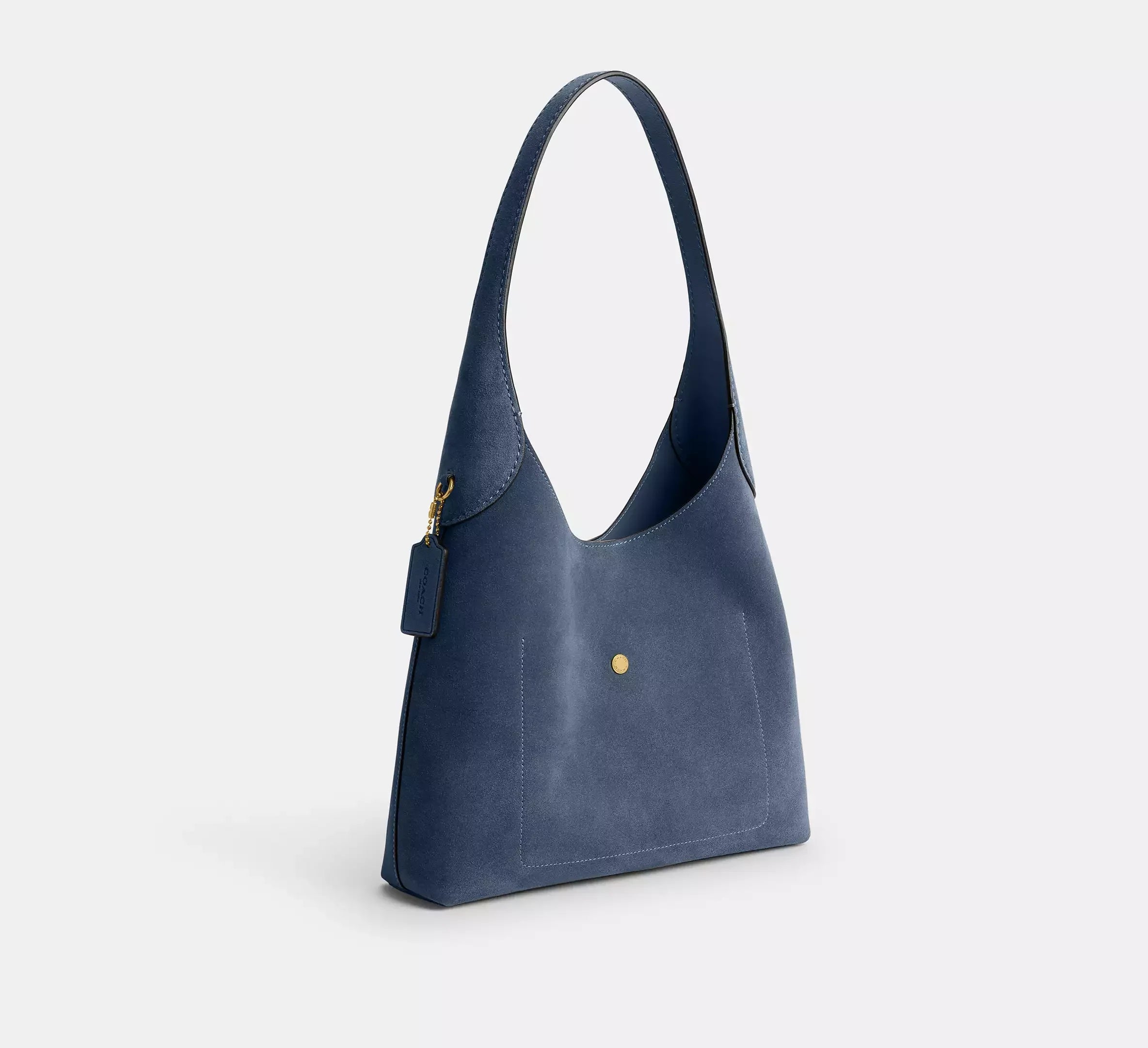 Coach Brooklyn Shoulder Bag 28 – Suede/Brass/Light Denim - Sneaker Türkiye