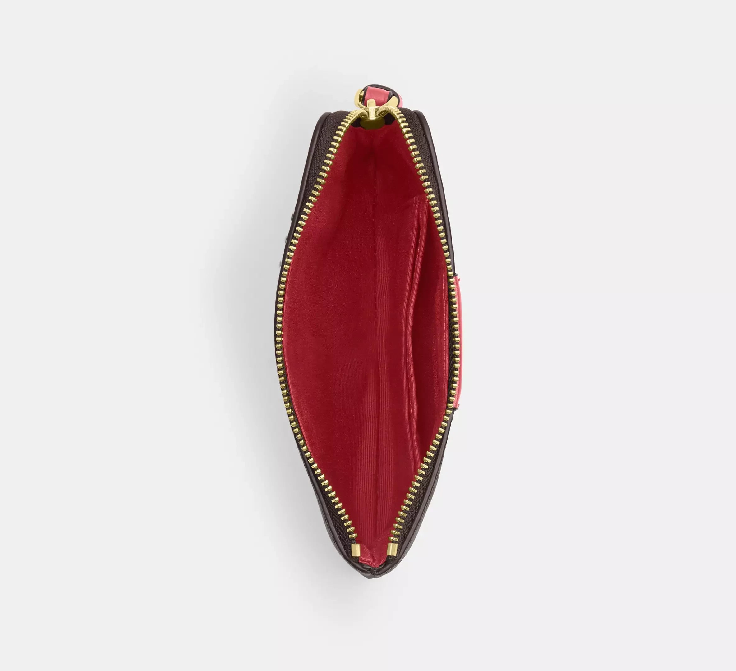 Coach Corner Zip Wristlet In Signature With Stripe – Im/Walnut/True Red - Sneaker Türkiye