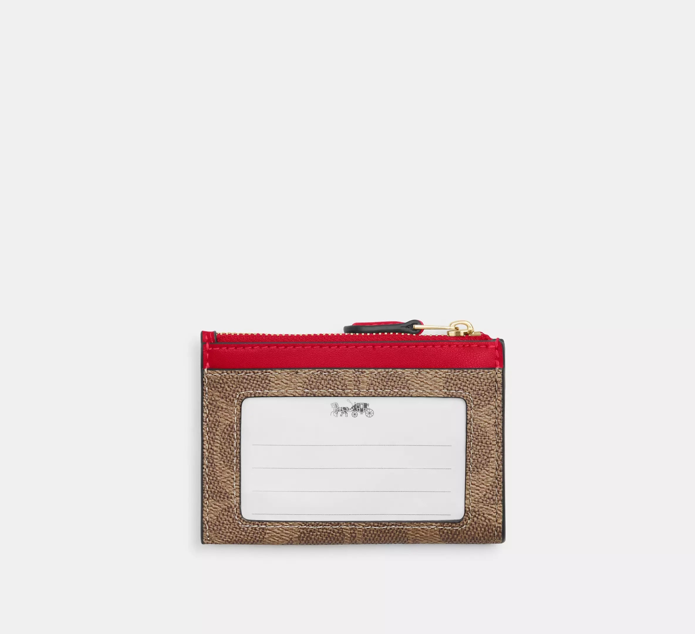 Coach Mini Skinny Id Case In Signature – Gold/Tan/Carnation - Sneaker Türkiye