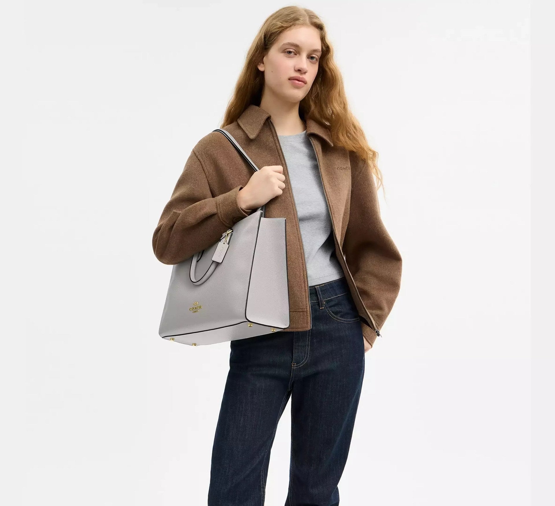 Coach Maggie Tote Bag – Gold/Dove Grey - Sneaker Türkiye