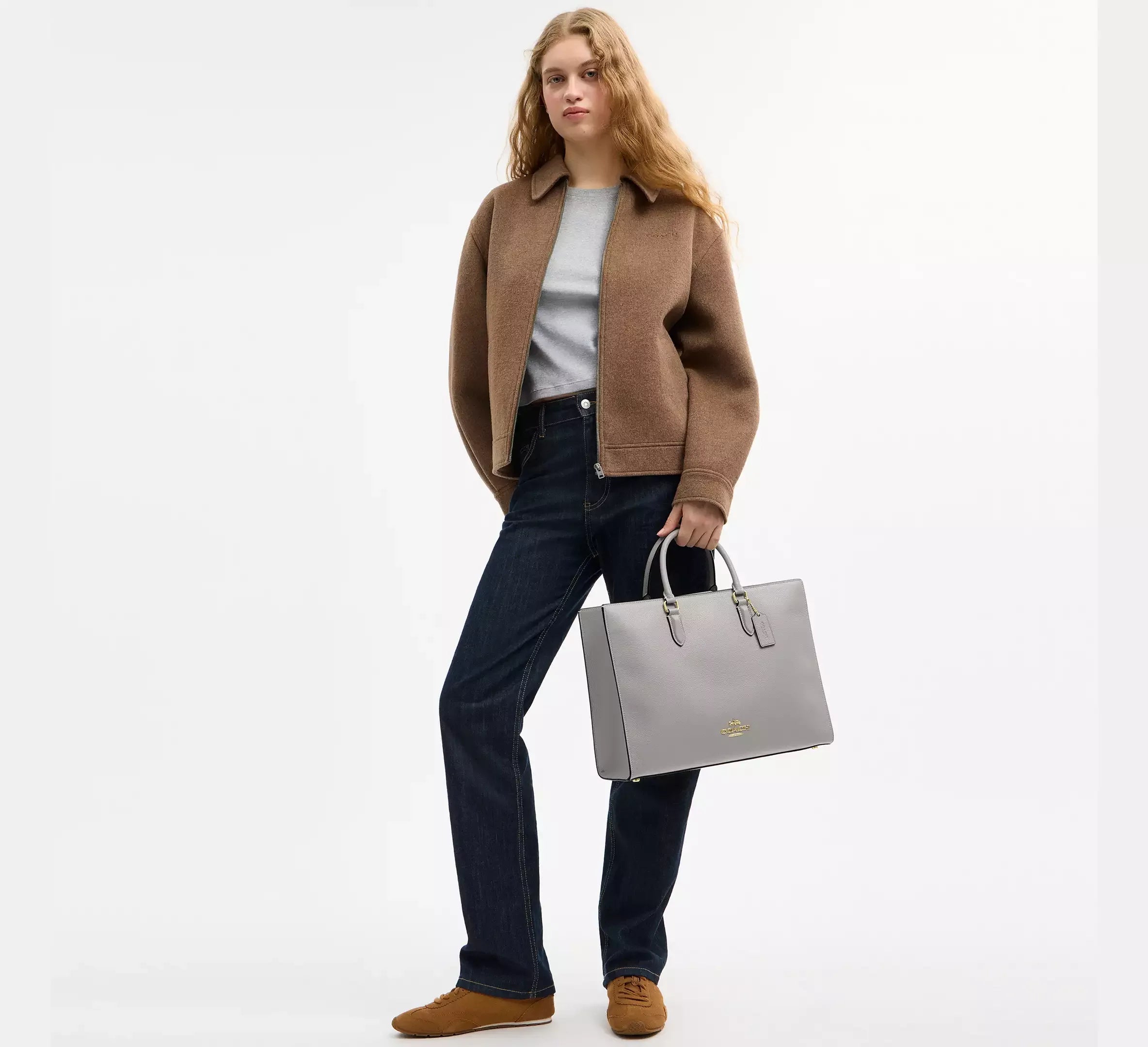 Coach Maggie Tote Bag – Gold/Dove Grey - Sneaker Türkiye