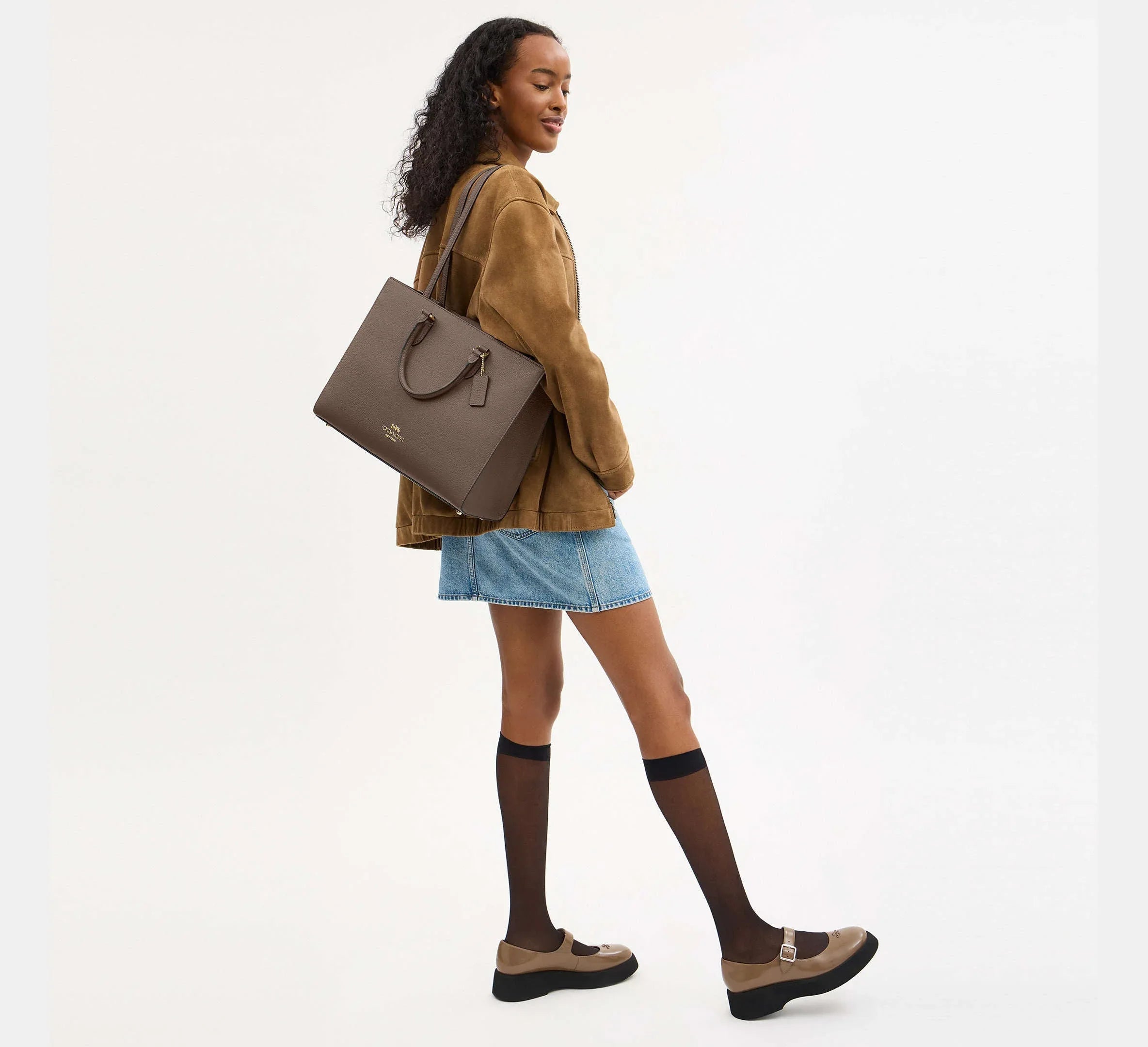 Coach Maggie Tote Bag – Gold/Dark Stone - Sneaker Türkiye