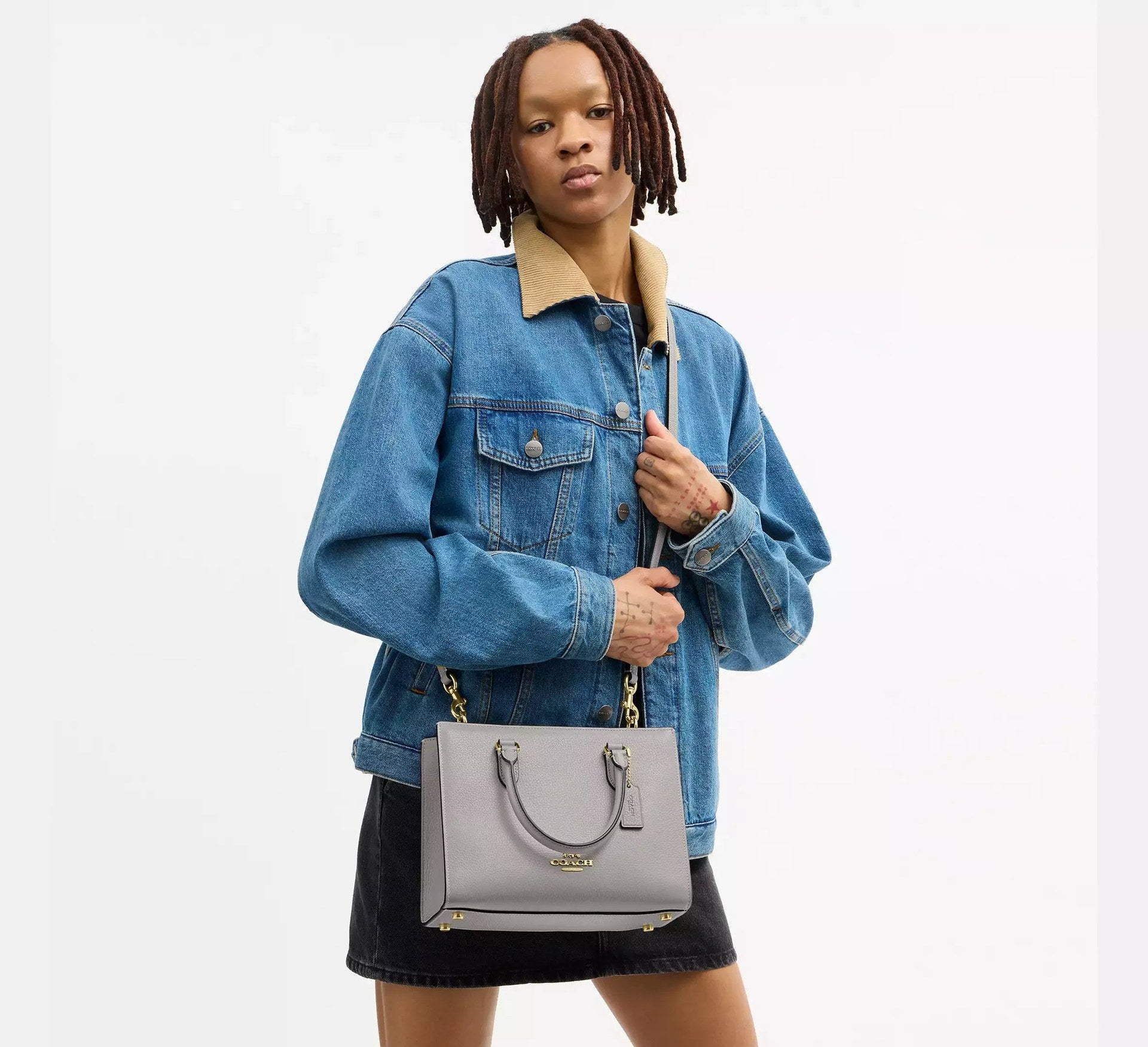 Coach Maggie Small Tote Bag – Gold/Dove Grey - Sneaker Türkiye