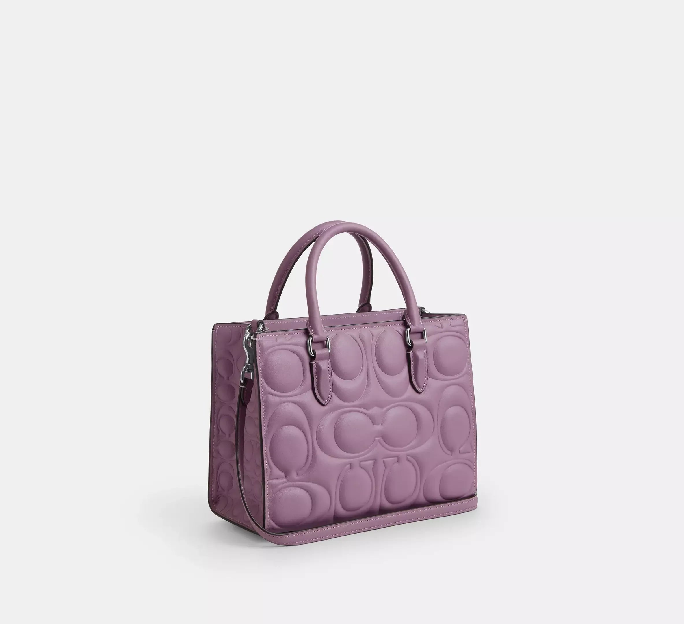 Coach Small Tote Bag In Signature Leather – Silver/Jasmine - Sneaker Türkiye