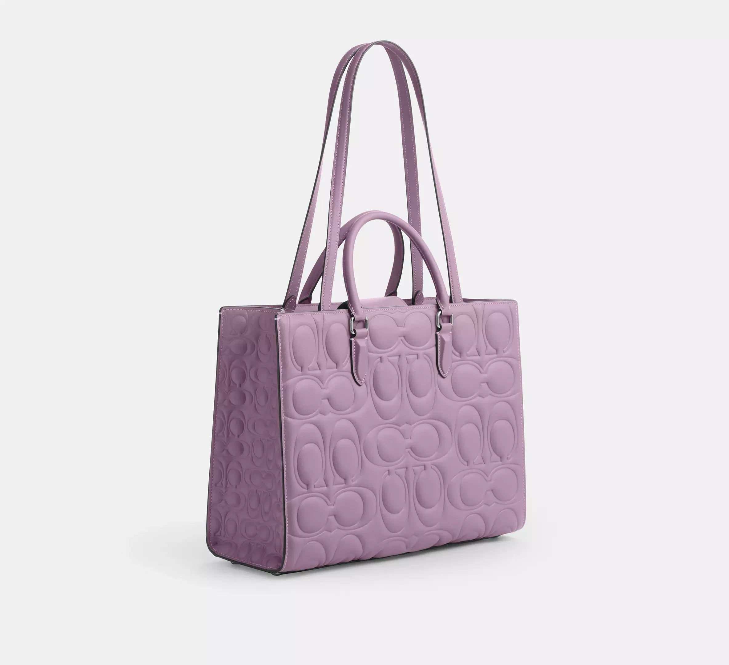 Coach Maggie Tote Bag In Signature Leather – Silver - Sneaker Türkiye