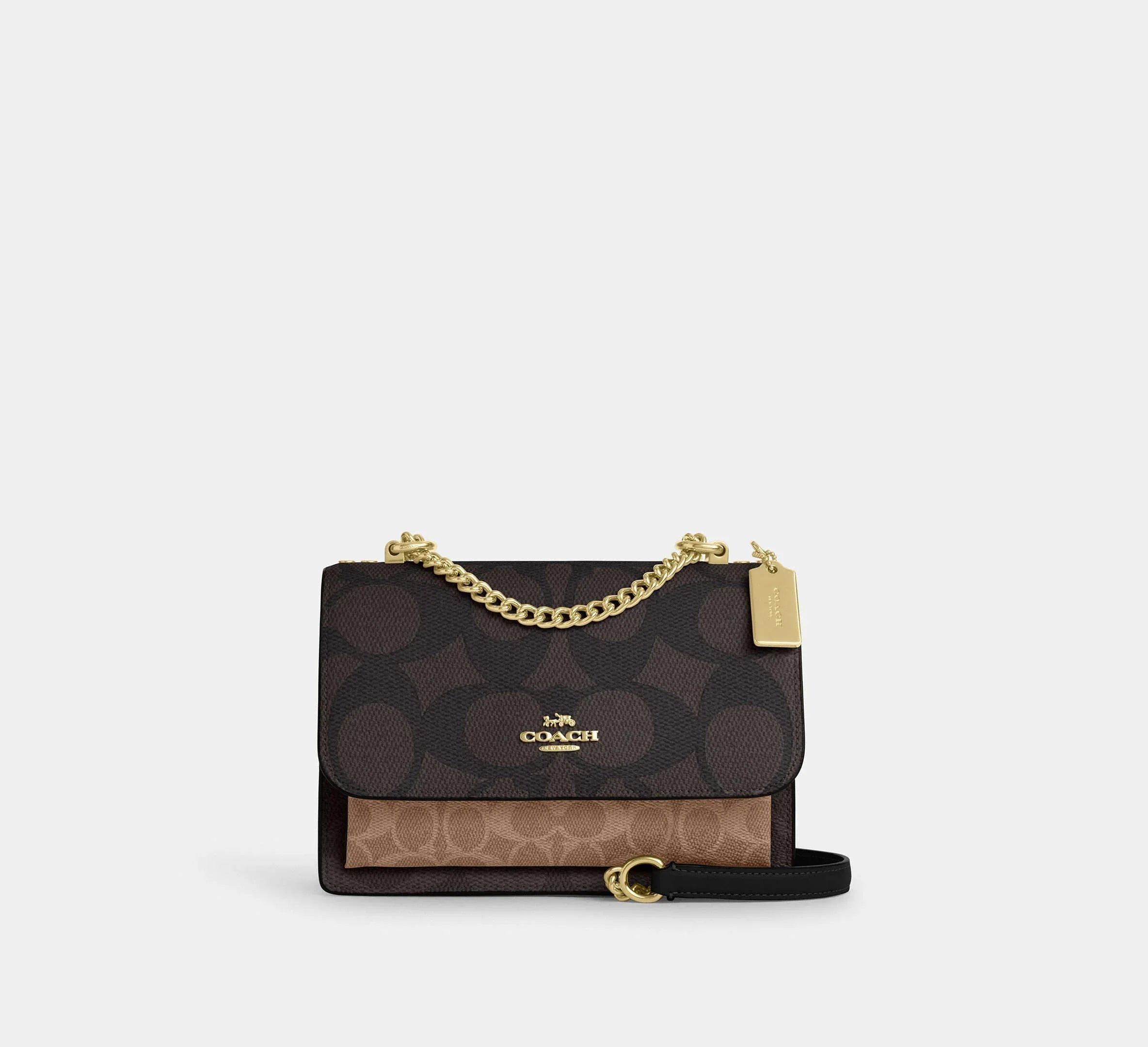 Coach Klare Crossbody Bag In Blocked Signature – Gold/Walnut/Tan - Sneaker Türkiye