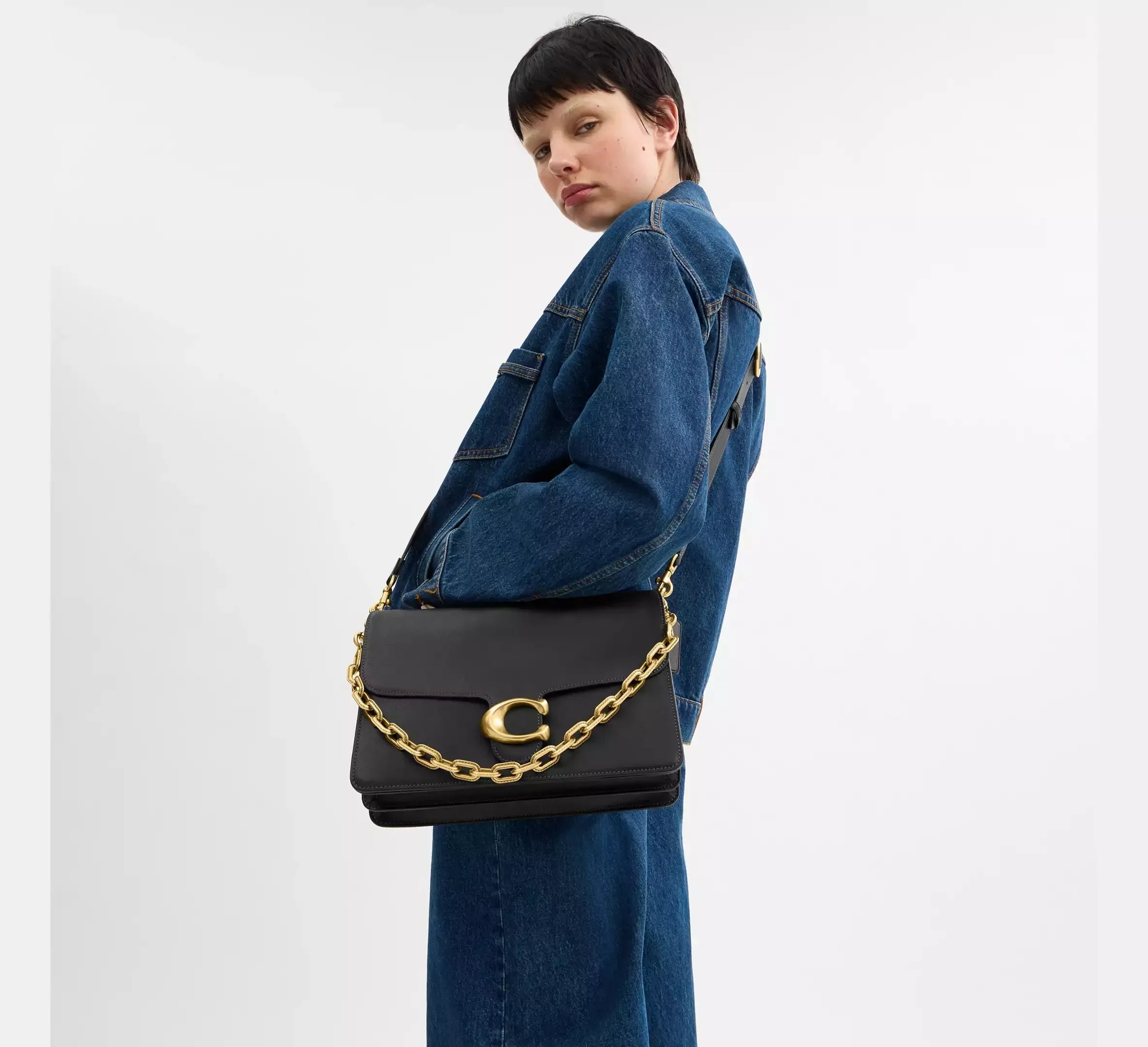 Coach Chain Tabby Shoulder Bag 30 – Brass/Black - Sneaker Türkiye