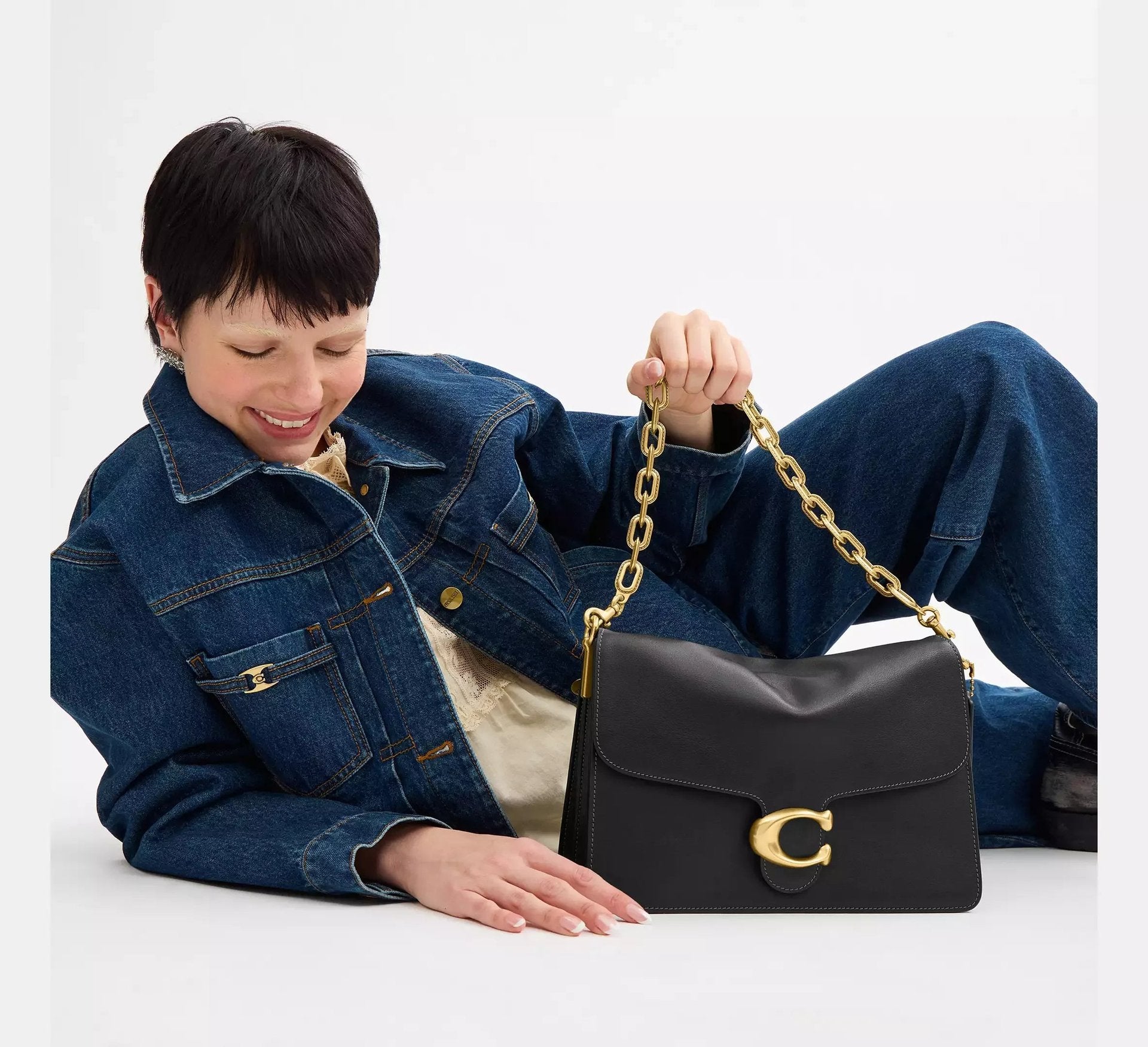 Coach Chain Tabby Shoulder Bag 30 – Brass/Black - Sneaker Türkiye