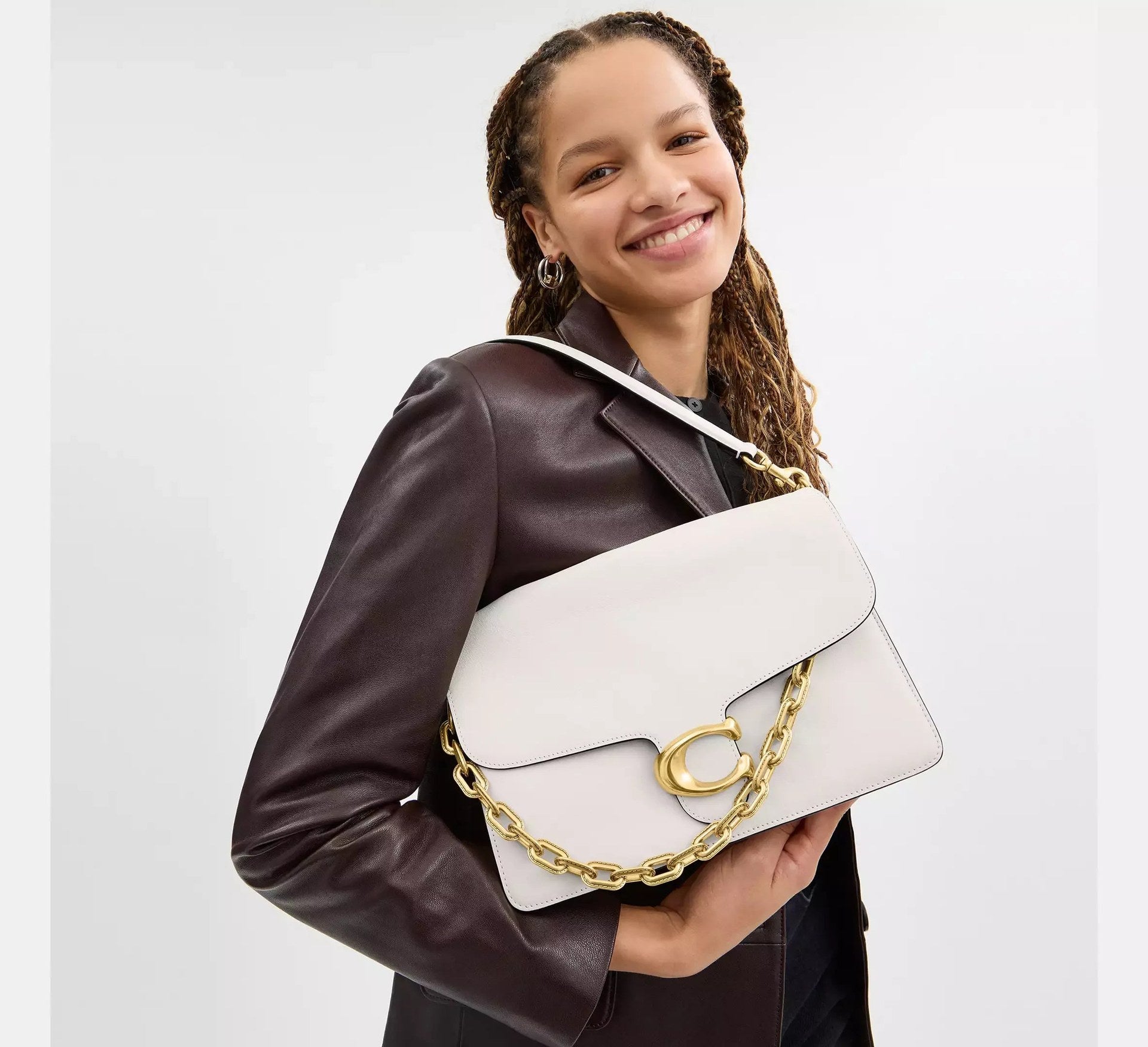 Coach Chain Tabby Shoulder Bag 30 – Brass/Chalk - Sneaker Türkiye
