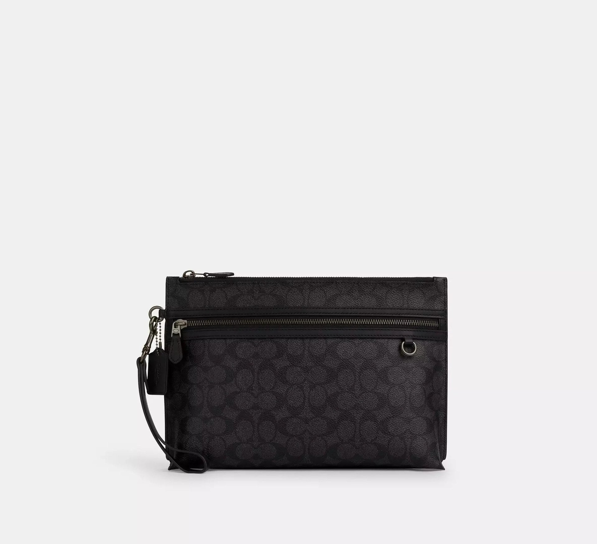 Coach Carry All Pouch In Signature – Gunmetal/Charcoal/Black - Sneaker Türkiye