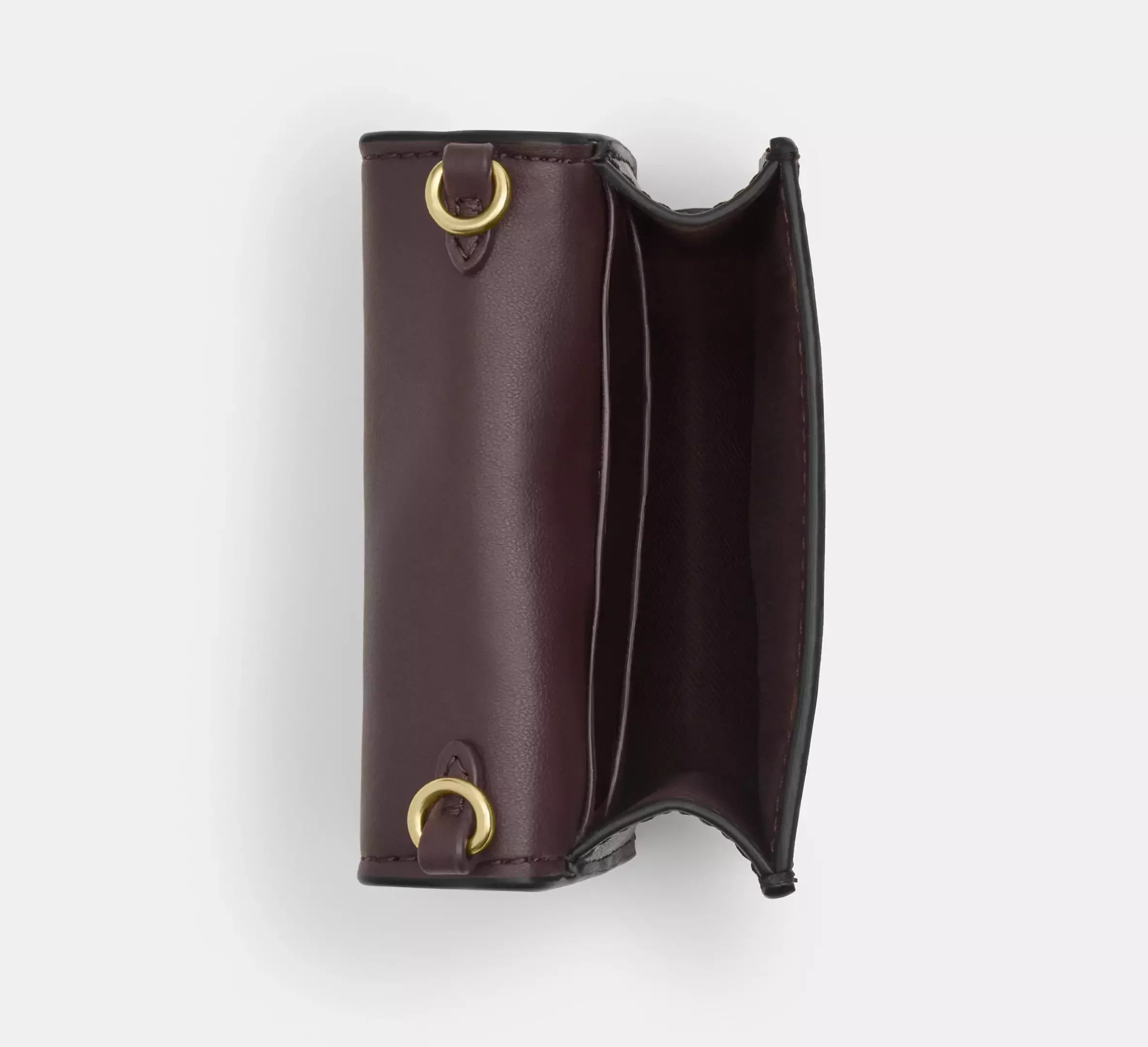 Coach Mini Wallet On A Chain In Signature – Gold/Walnut/Black - Sneaker Türkiye