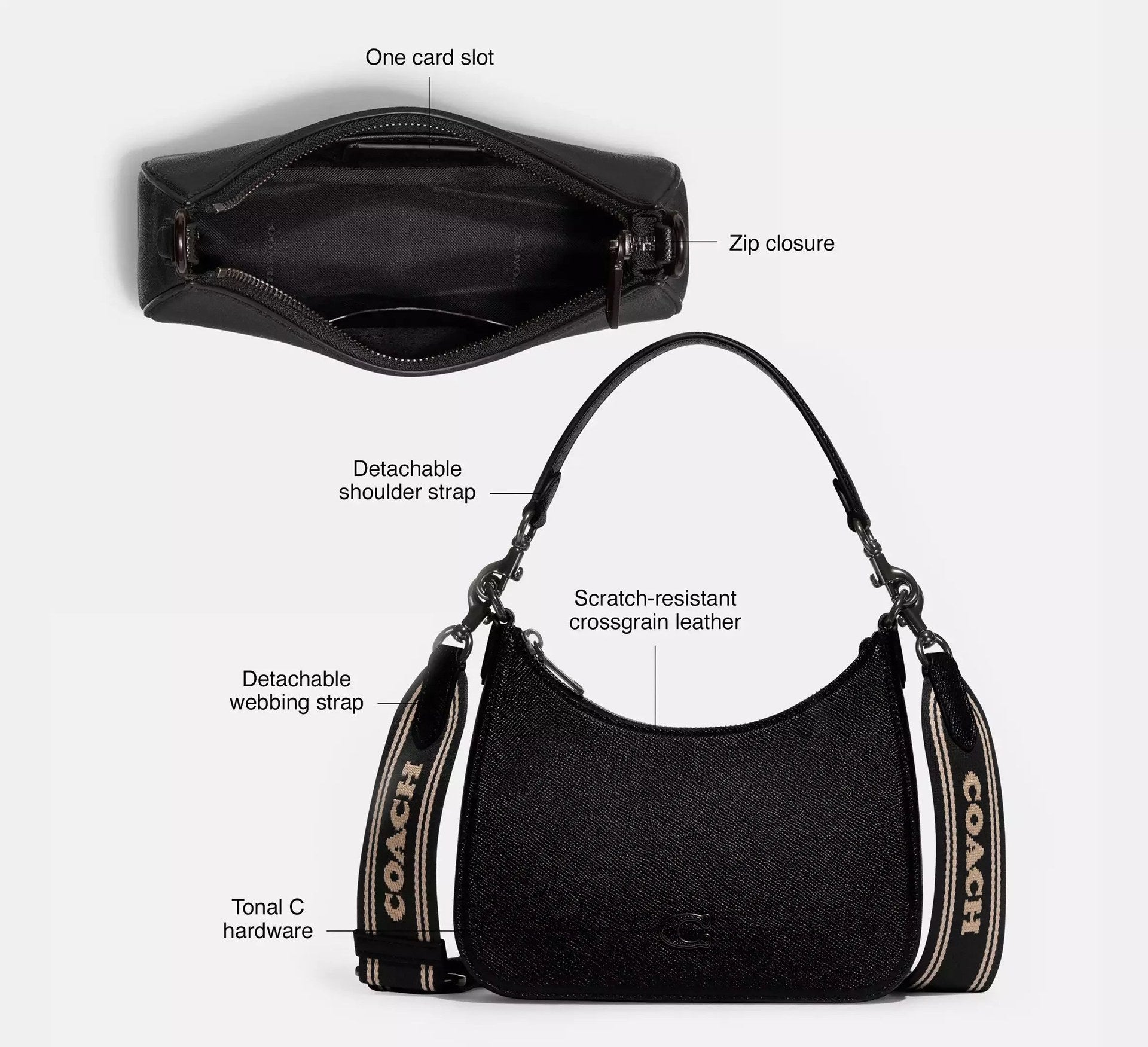 Coach Hobo Crossbody Bag – Black - Sneaker Türkiye