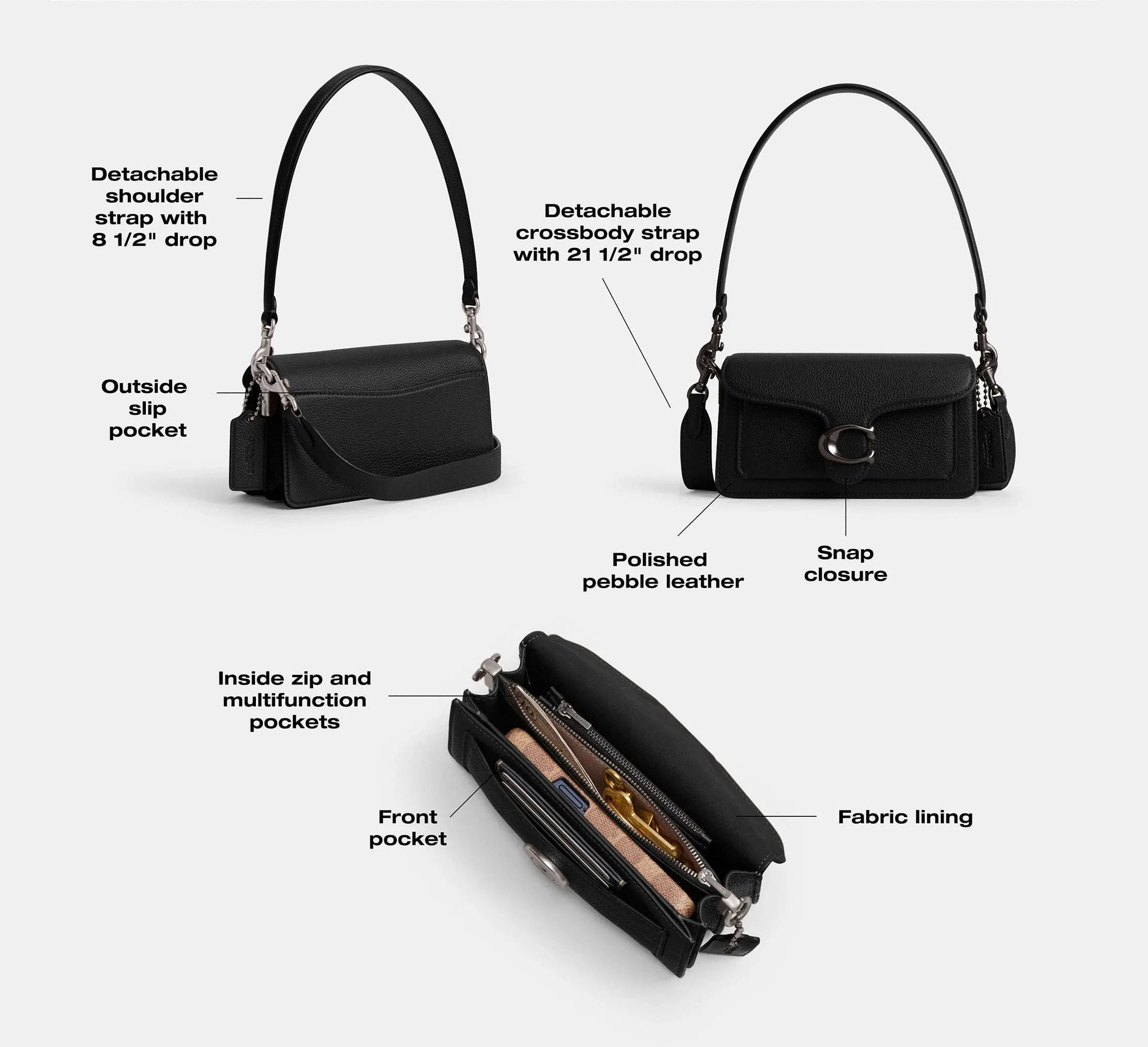 Coach Tabby Shoulder Bag 20 – Pewter/Black - Sneaker Türkiye