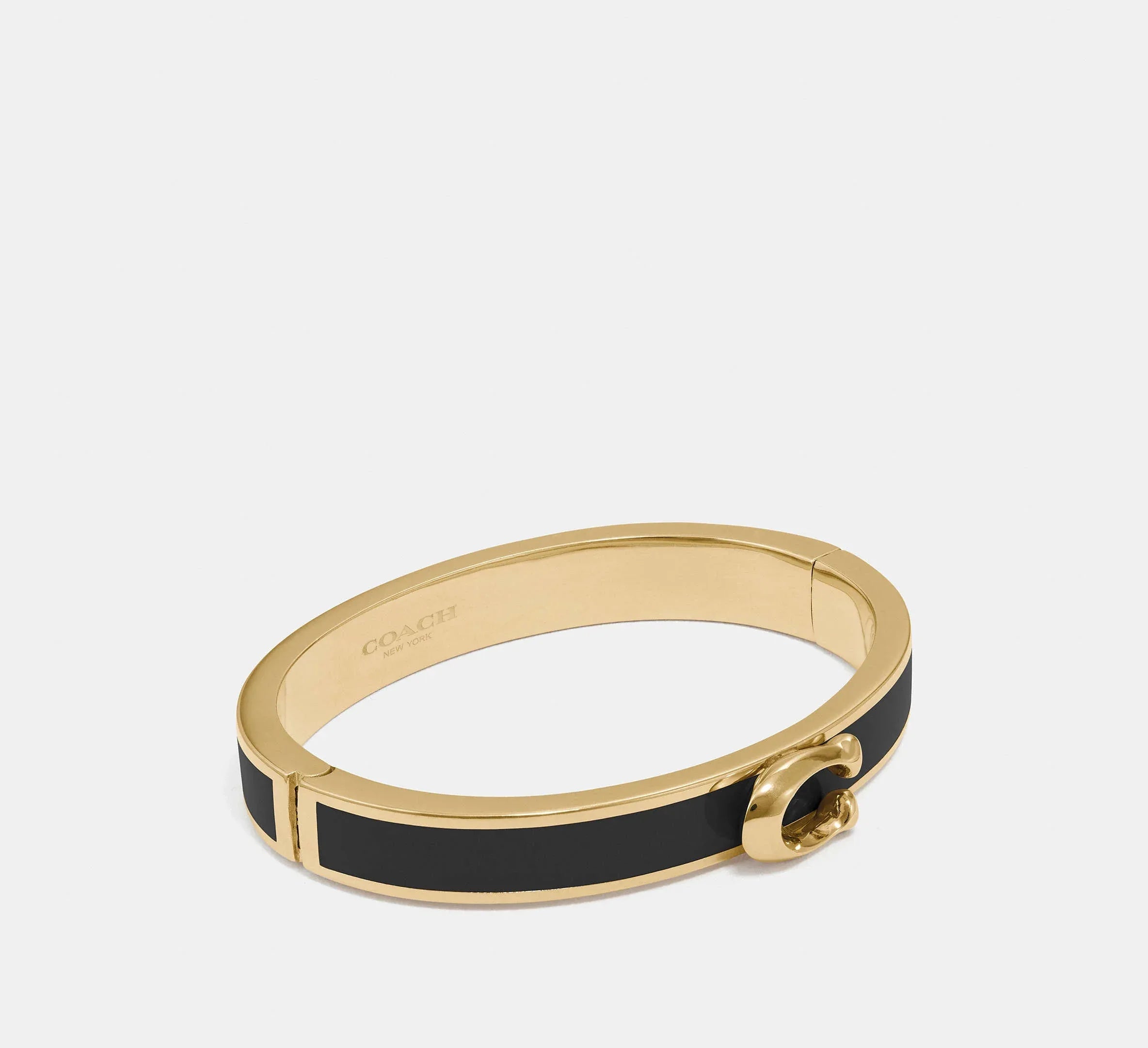 Coach Signature Push Hinged Bangle Gold/ Black - Sneaker Türkiye