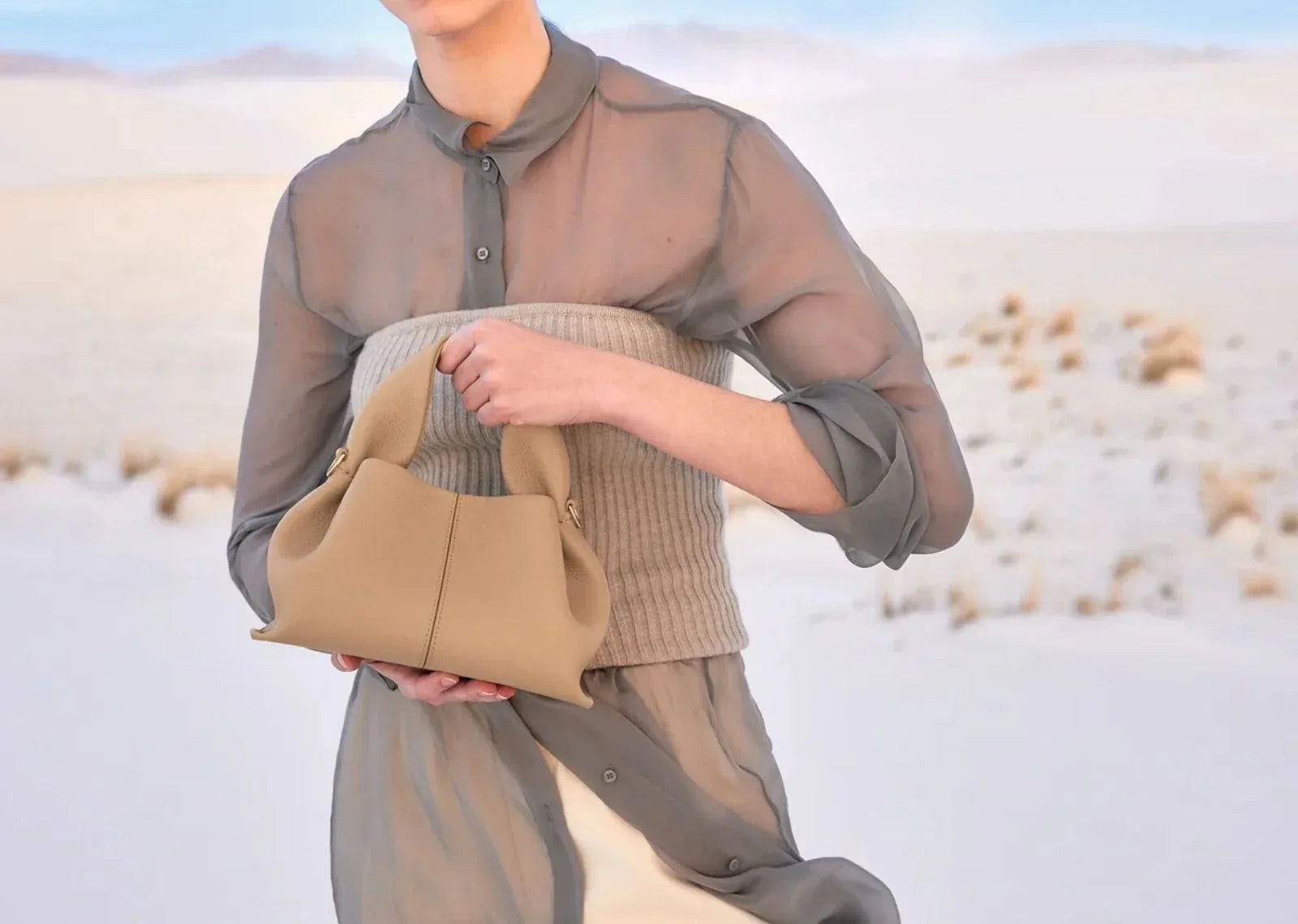 Polène Numéro Neuf Mini Edition Textured Beige - Sneaker Türkiye