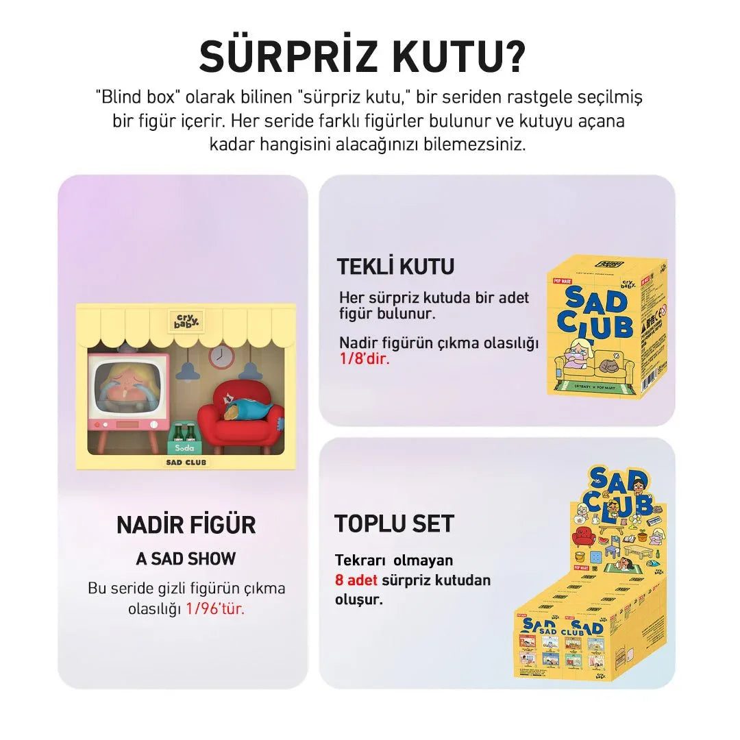 POP MART CRYAGAIN SAD CLUB SÜRPRİZ KUTU SERİSİ - Sneaker Türkiye