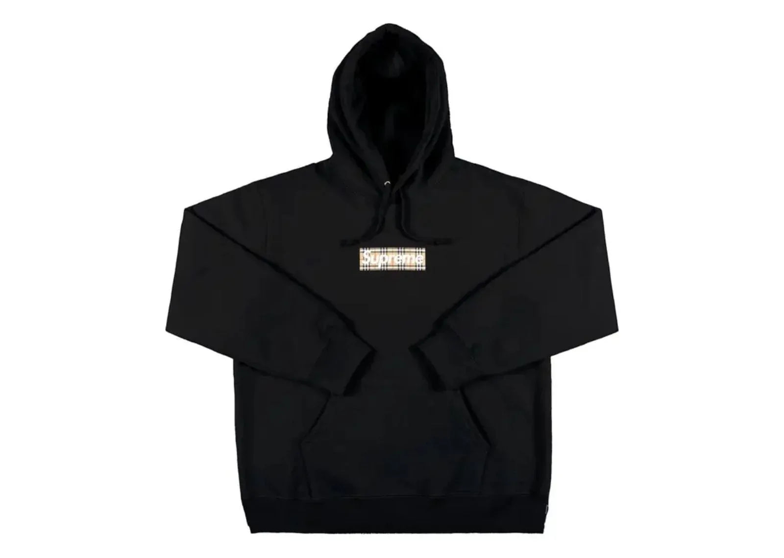 Supreme Burberry Box Logo Hooded Sweatshirt Black - Sneaker Türkiye