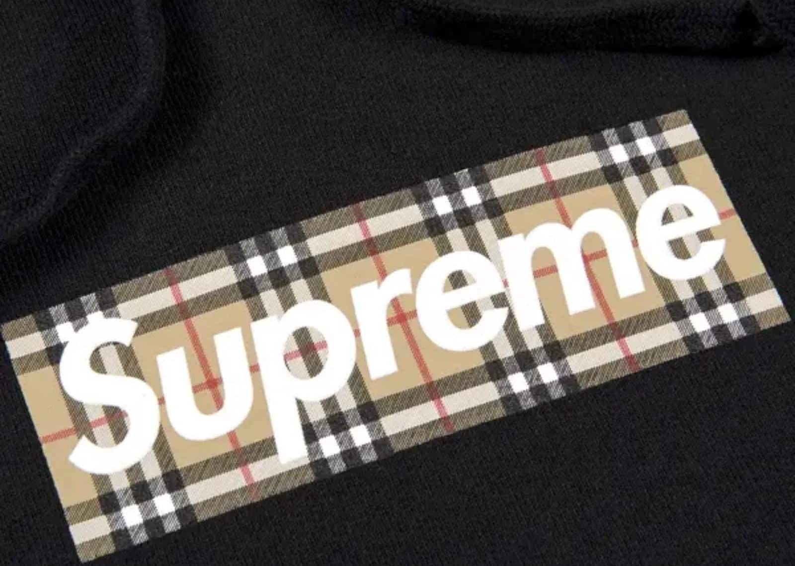 Supreme Burberry Box Logo Hooded Sweatshirt Black - Sneaker Türkiye