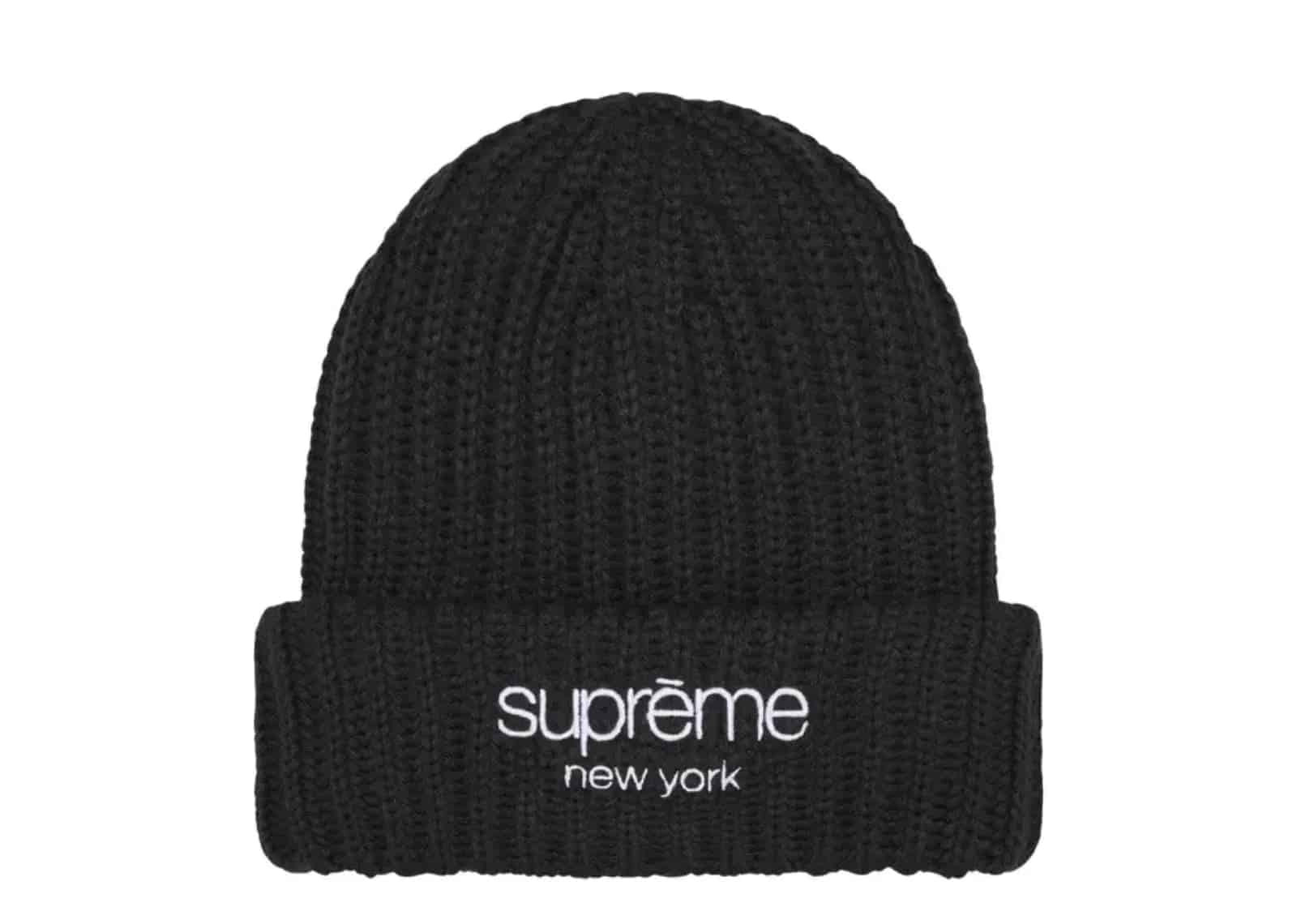 Supreme Chunky Rib Classic Logo Beanie Black - Sneaker Türkiye