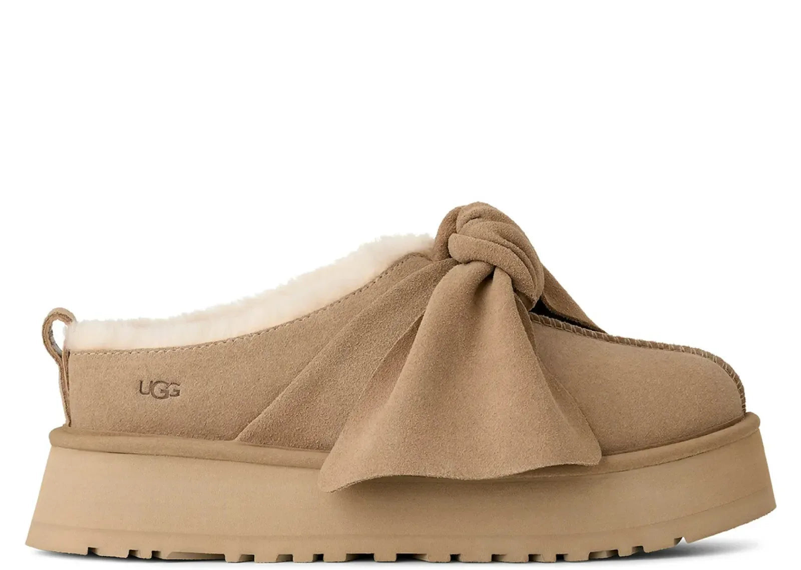 Ugg Platform Slip-On Bow Slipper Sand - Sneaker Türkiye
